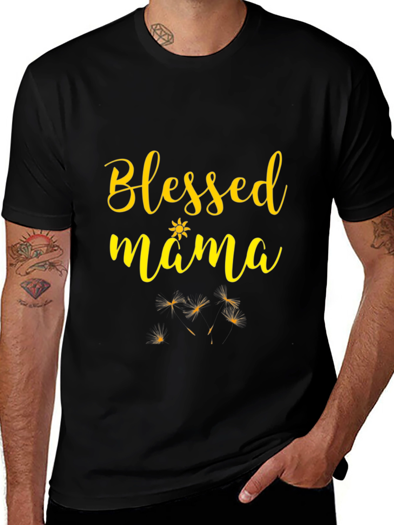 Blessed Mama Graphic Tee - Black