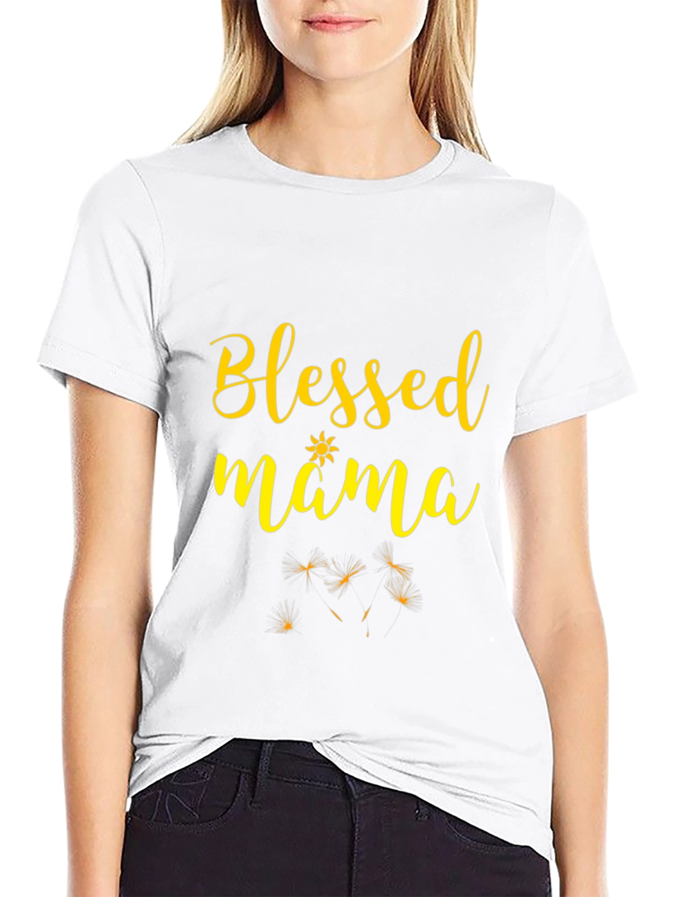 Blessed Mama Graphic Tee - Black