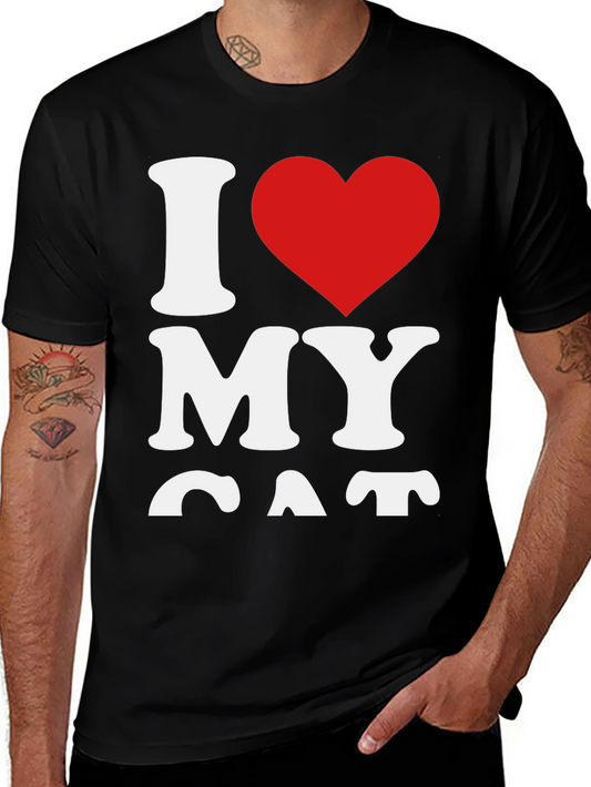 I Heart My Cat Black T-Shirt