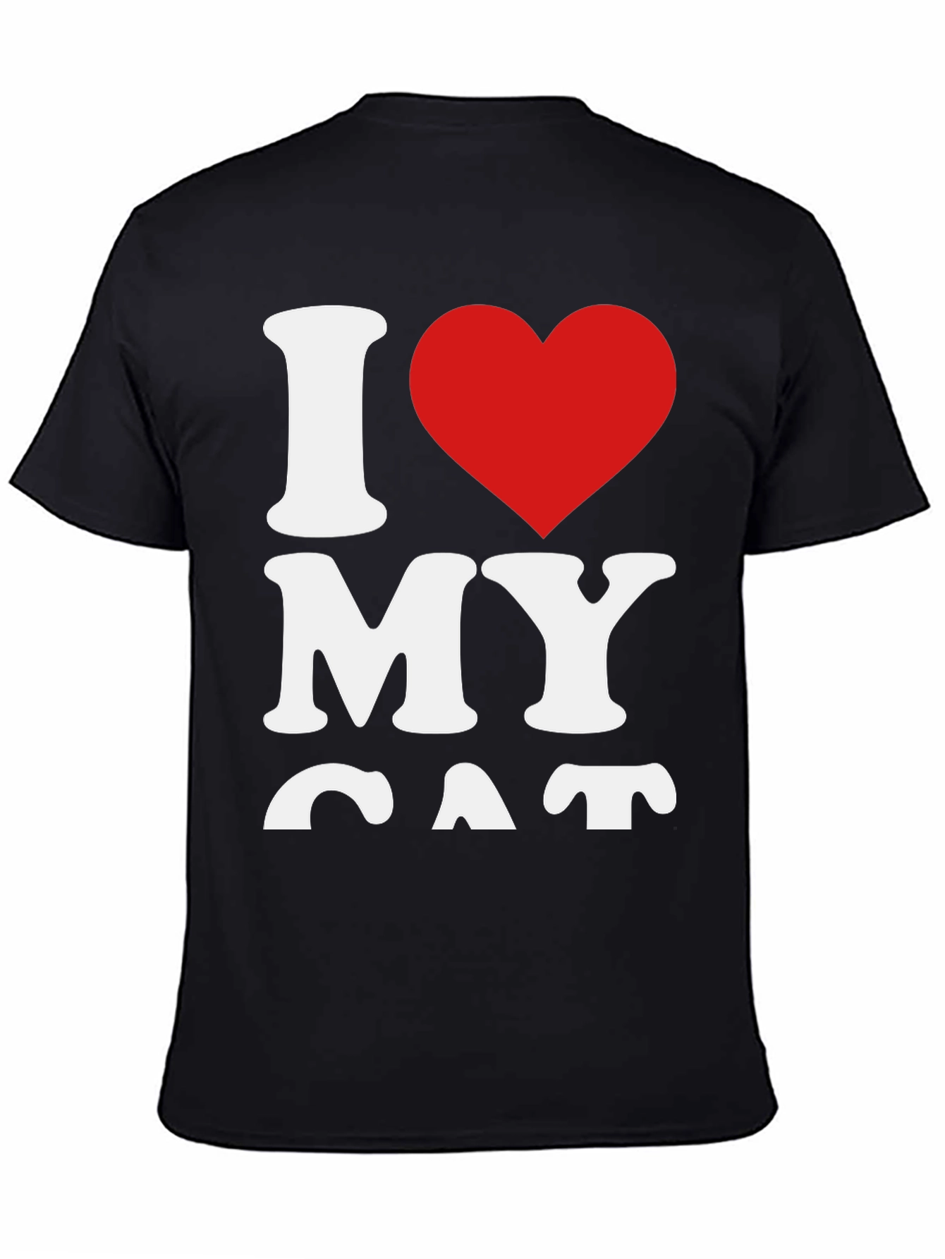 I Heart My Cat Black T-Shirt