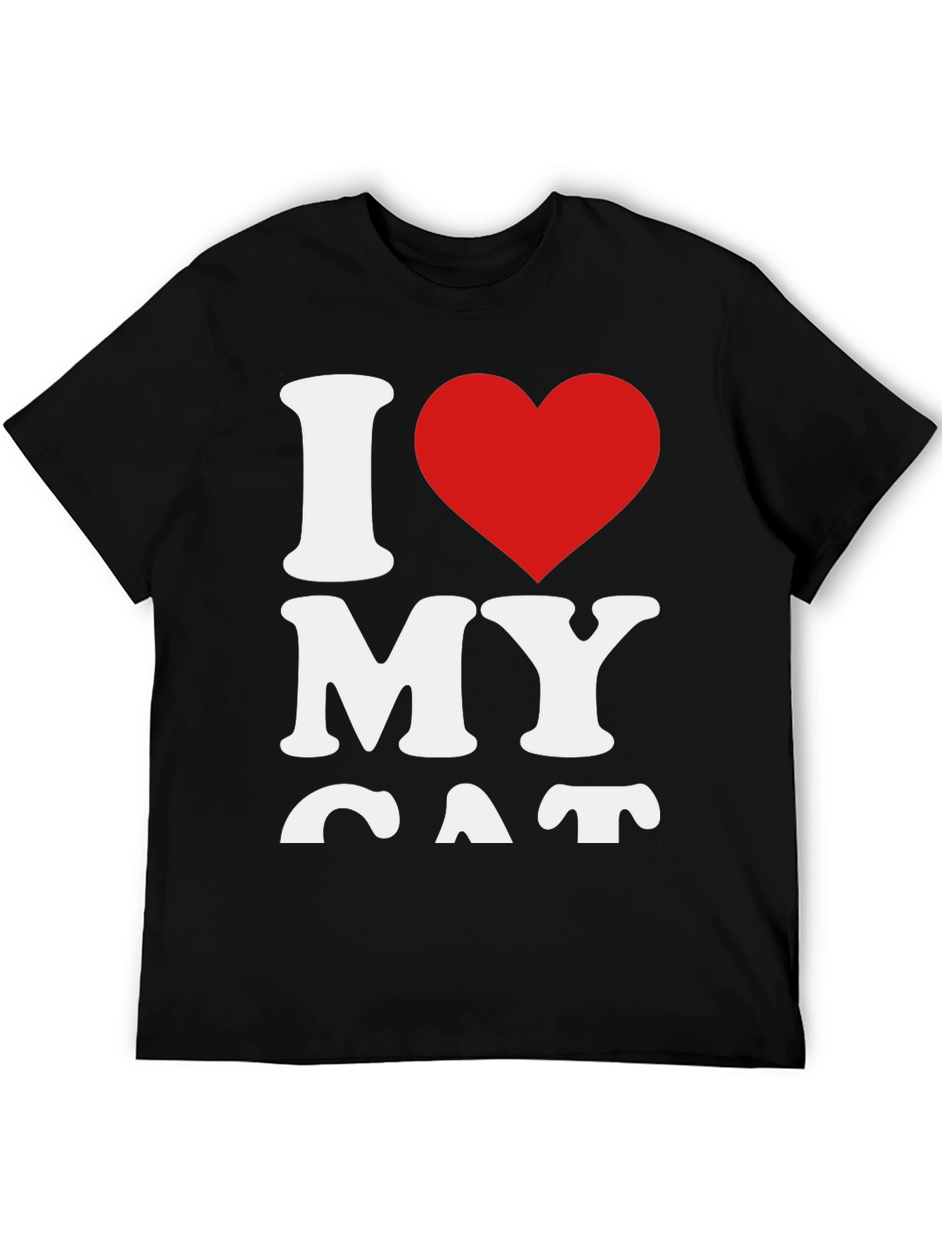 I Heart My Cat Black T-Shirt