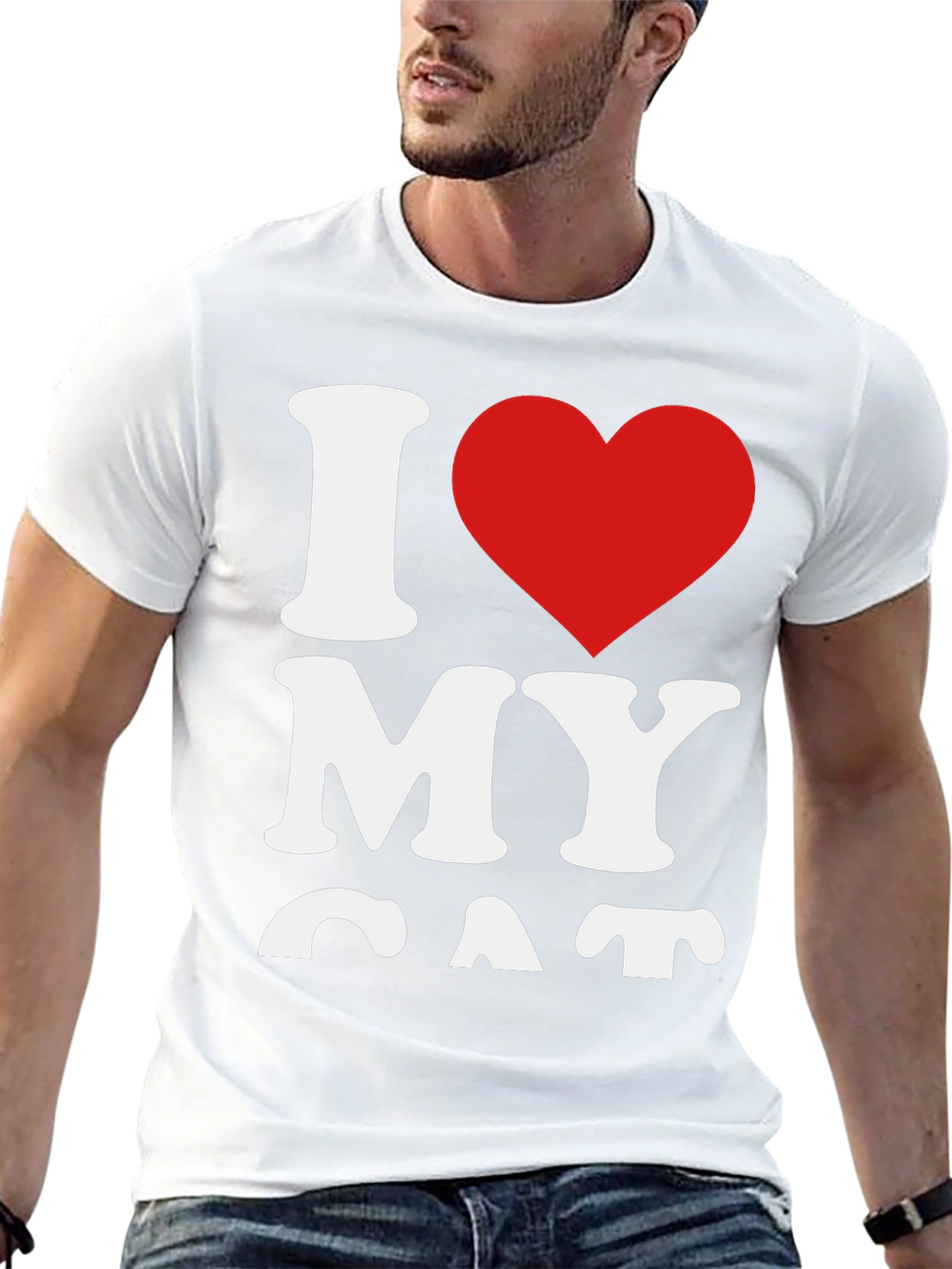 I Heart My Cat Black T-Shirt
