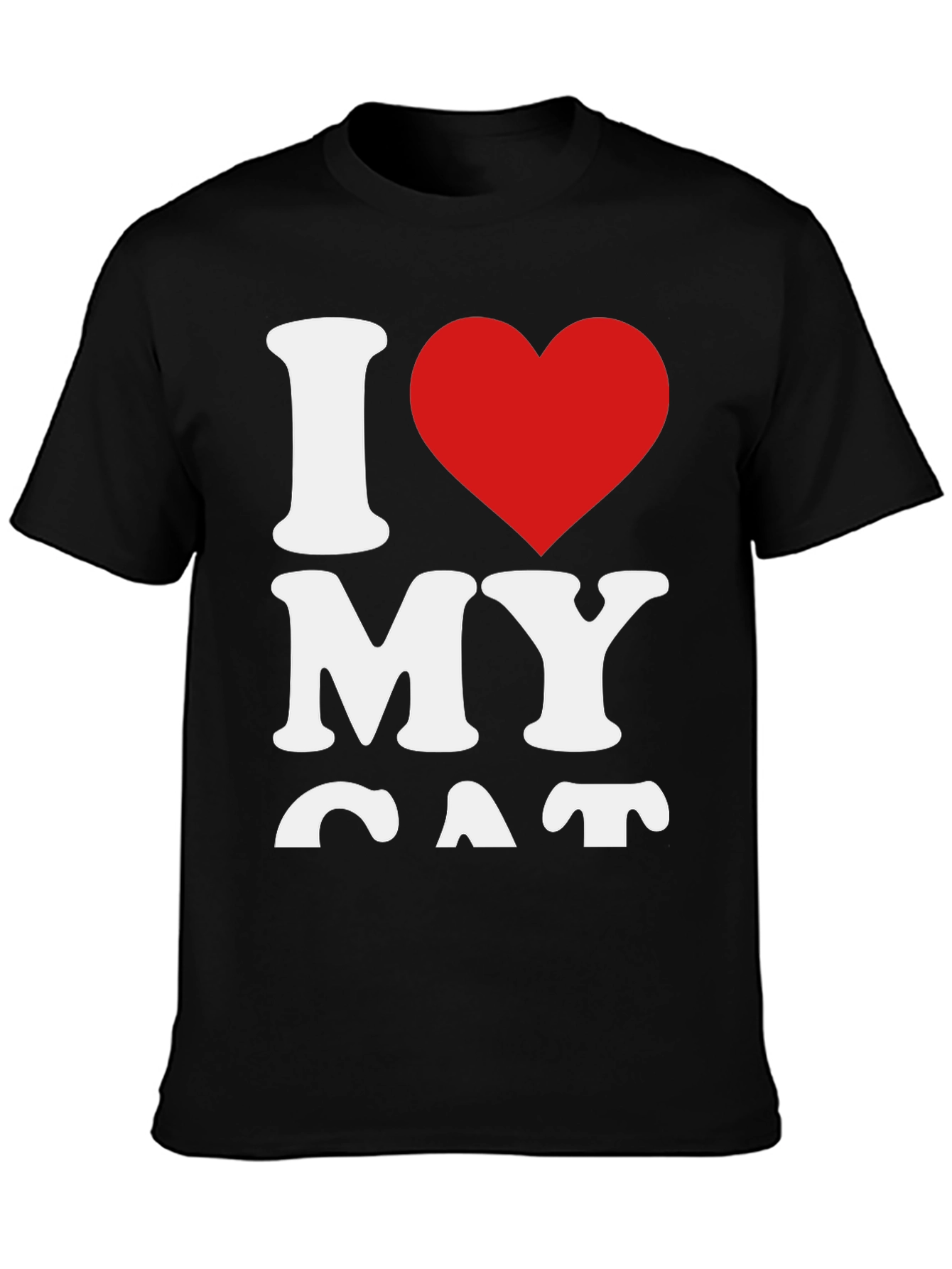 I Heart My Cat Black T-Shirt