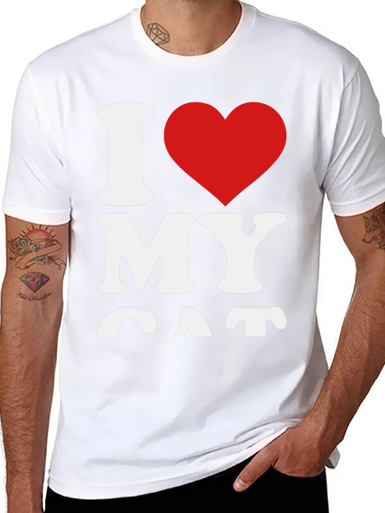 I Heart My Cat Black T-Shirt