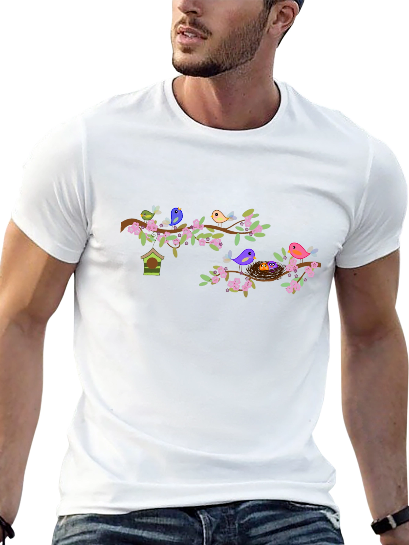 Birds on Branch Graphic Tee - Nature Lovers Shirt