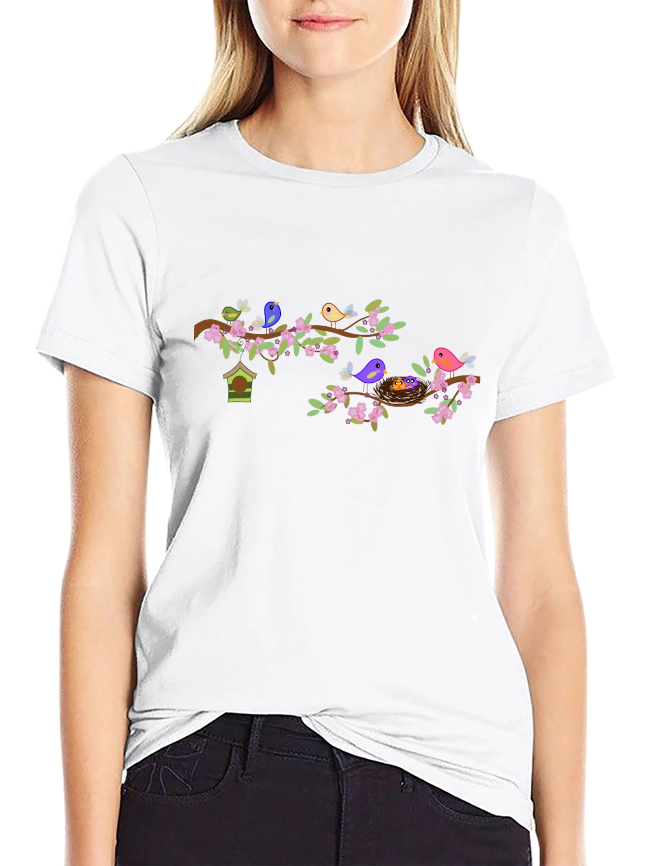 Birds on Branch Graphic Tee - Nature Lovers Shirt