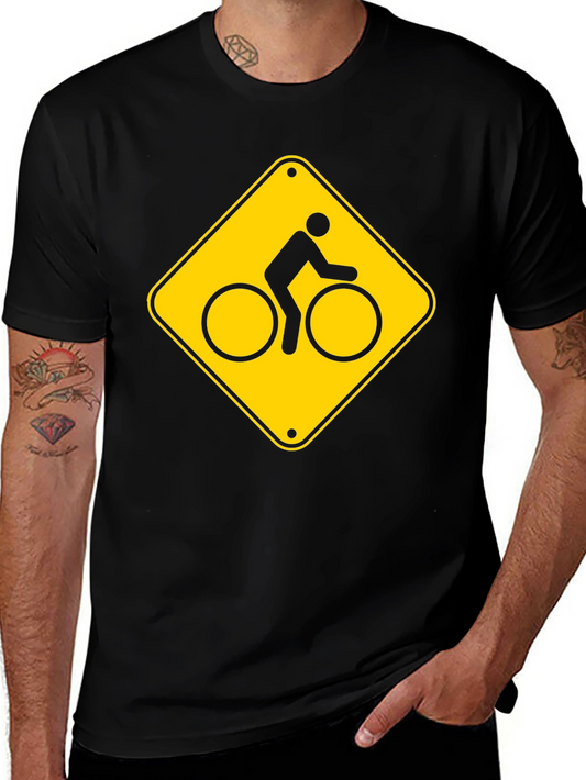 Bike Crossing Sign Graphic T-Shirt