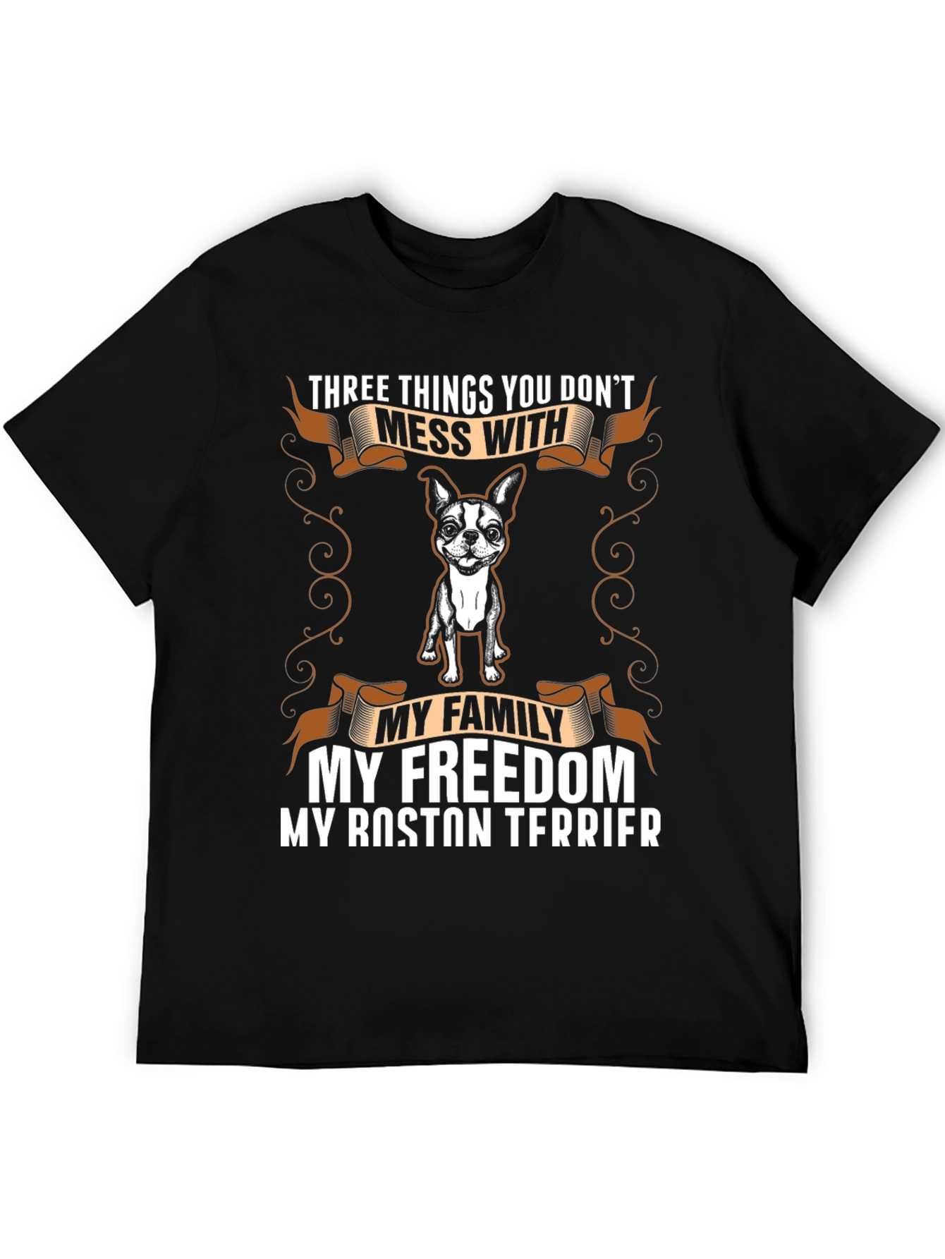 Boston Terrier T-Shirt: Family Freedom Dog Tee