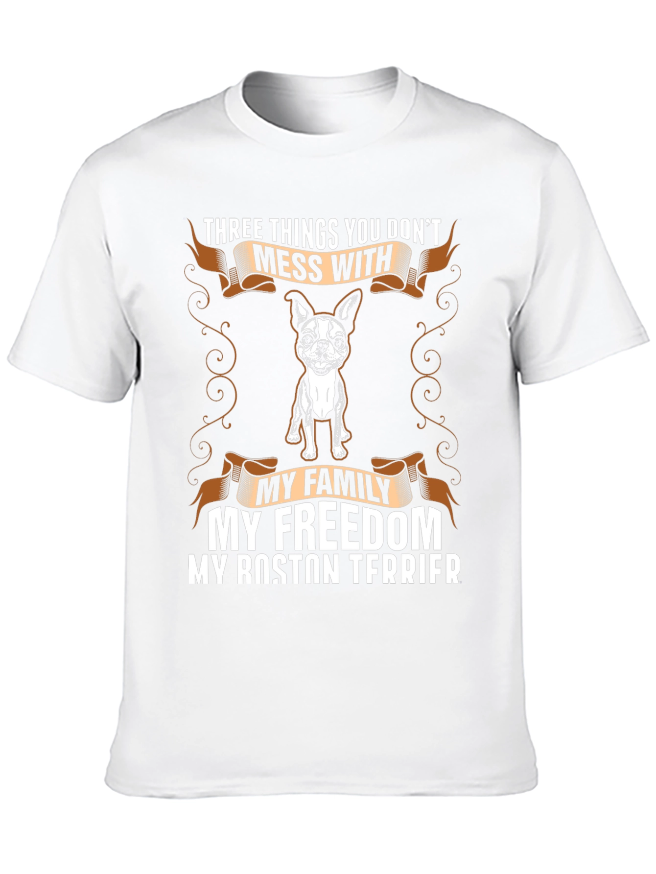 Boston Terrier T-Shirt: Family Freedom Dog Tee