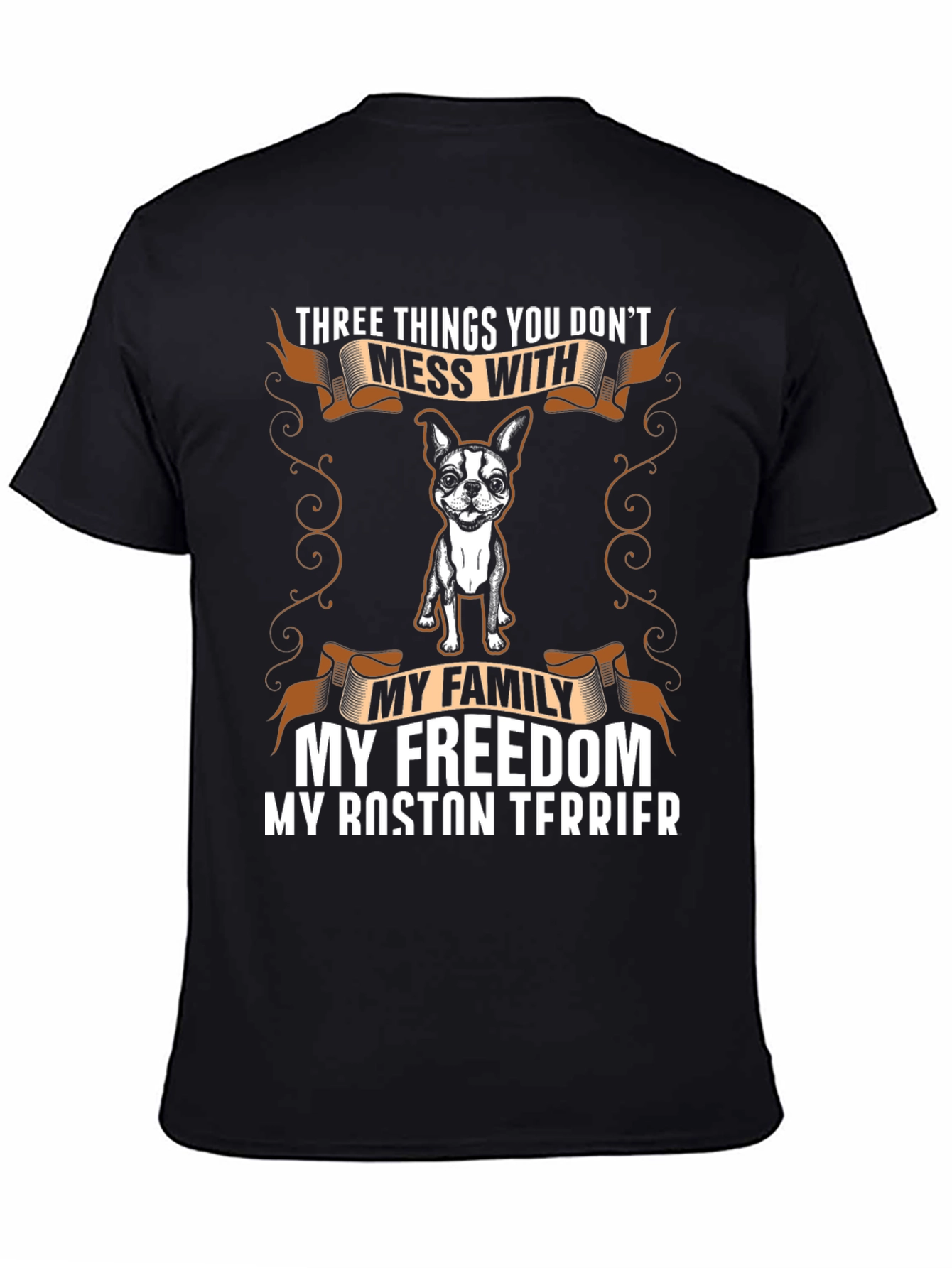 Boston Terrier T-Shirt: Family Freedom Dog Tee