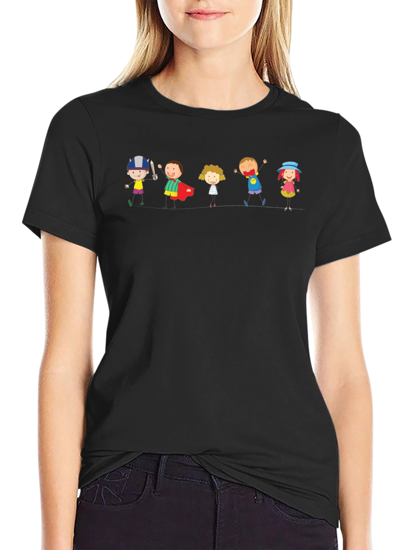 Kids Drawing Black T-Shirt