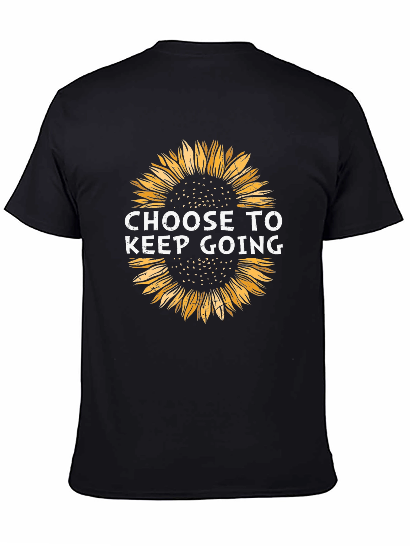 Choose to Keep Going Sunflower Graphic Tee - Black