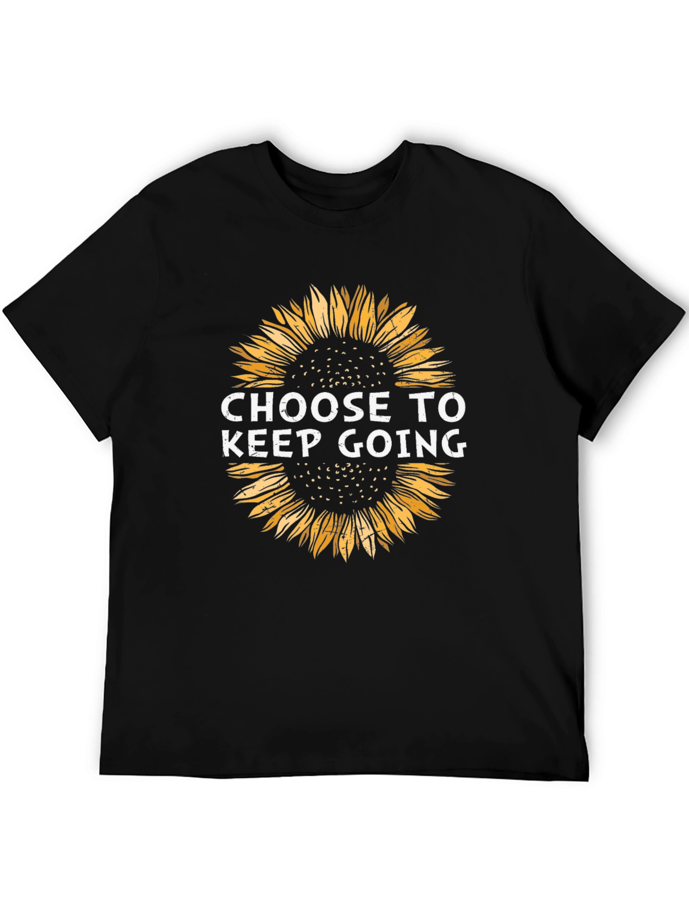 Choose to Keep Going Sunflower Graphic Tee - Black