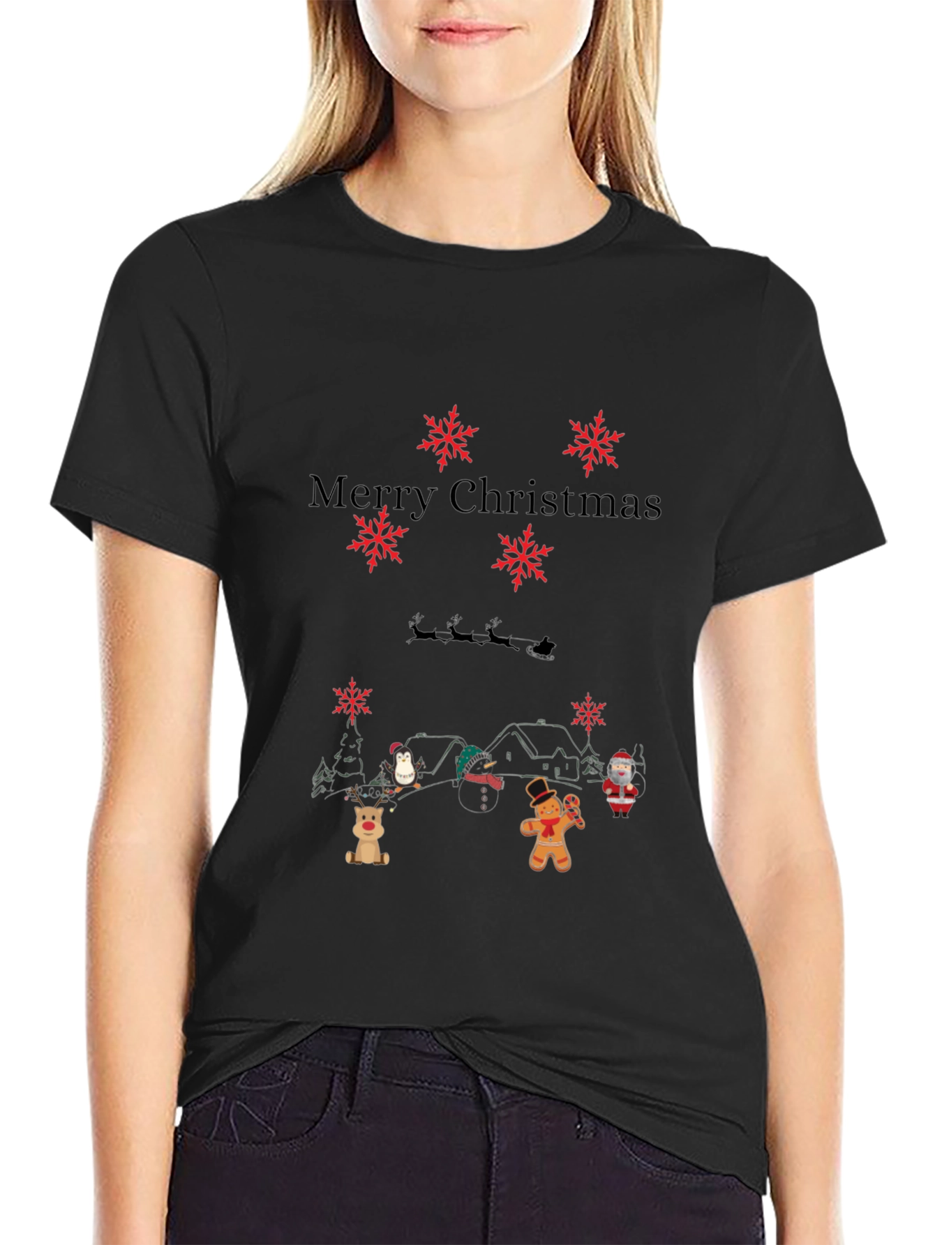 Merry Christmas Themed Graphic T-Shirt