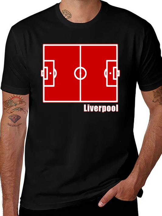 Liverpool FC Pitch T-Shirt - Black Cotton Soccer Tee