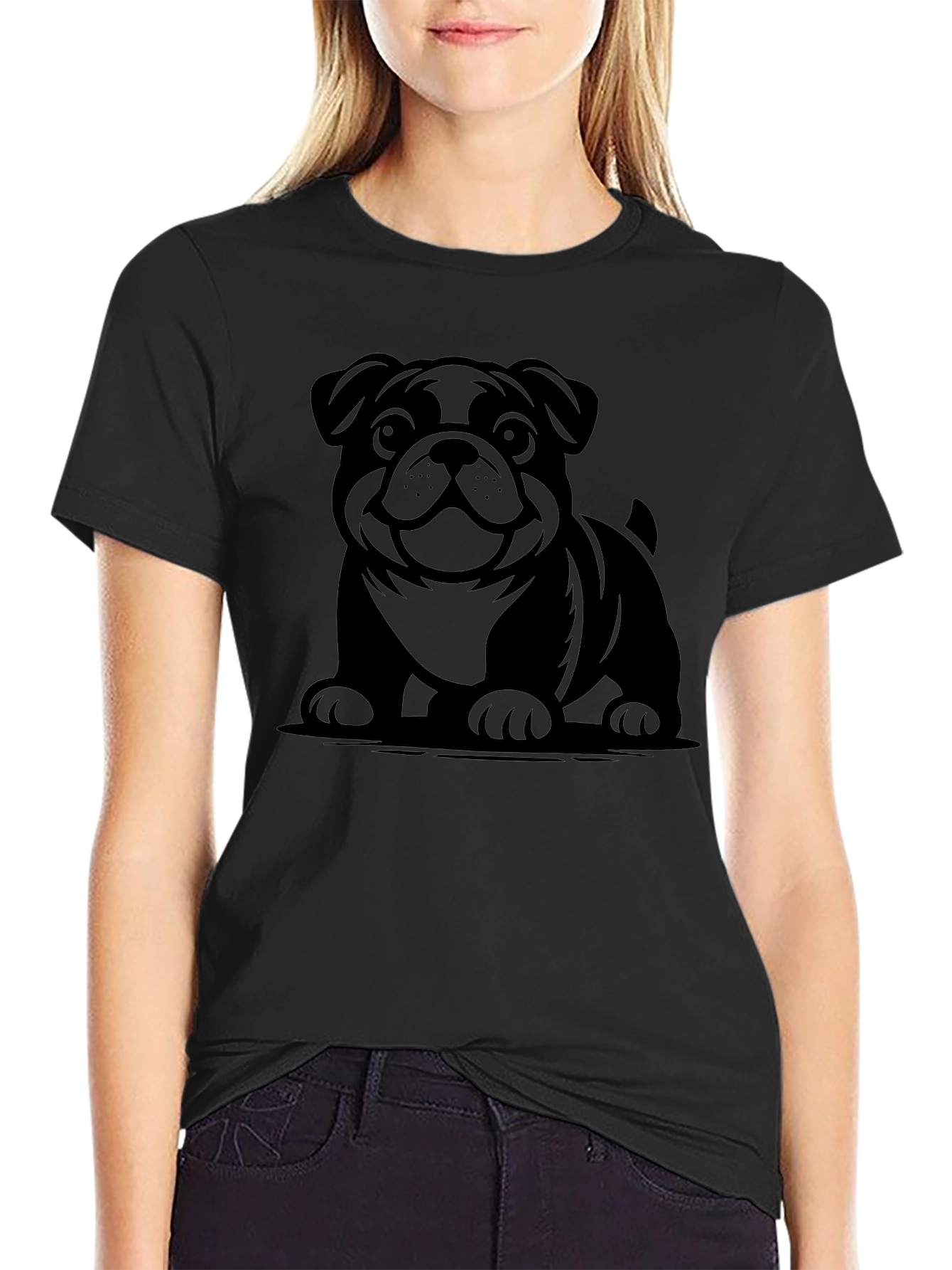 Bulldog Graphic Black T-Shirt