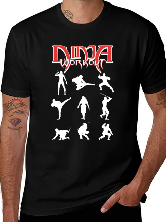 Ninja Workout Graphic T-Shirt - Martial Arts Training Tee