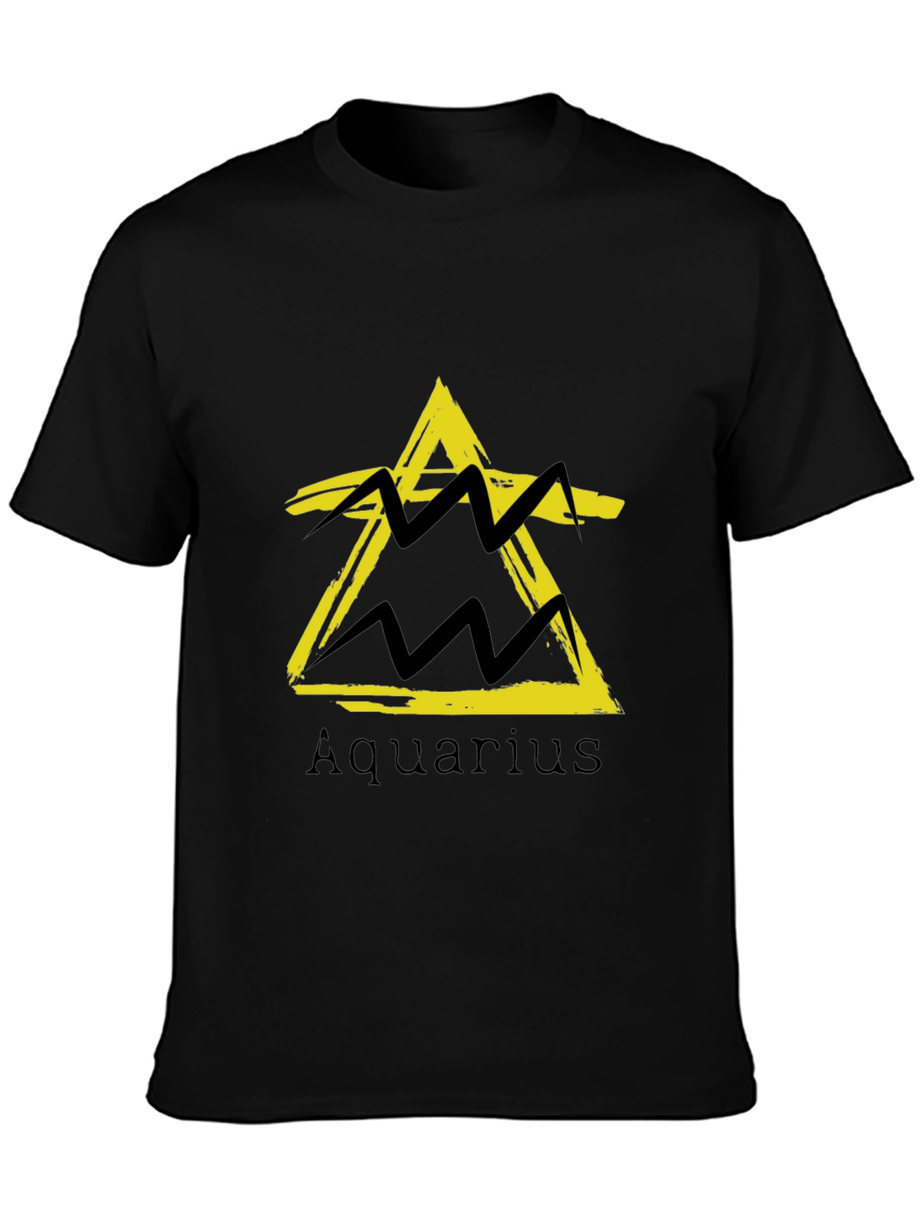 Aquarius Zodiac Sign Black T-Shirt