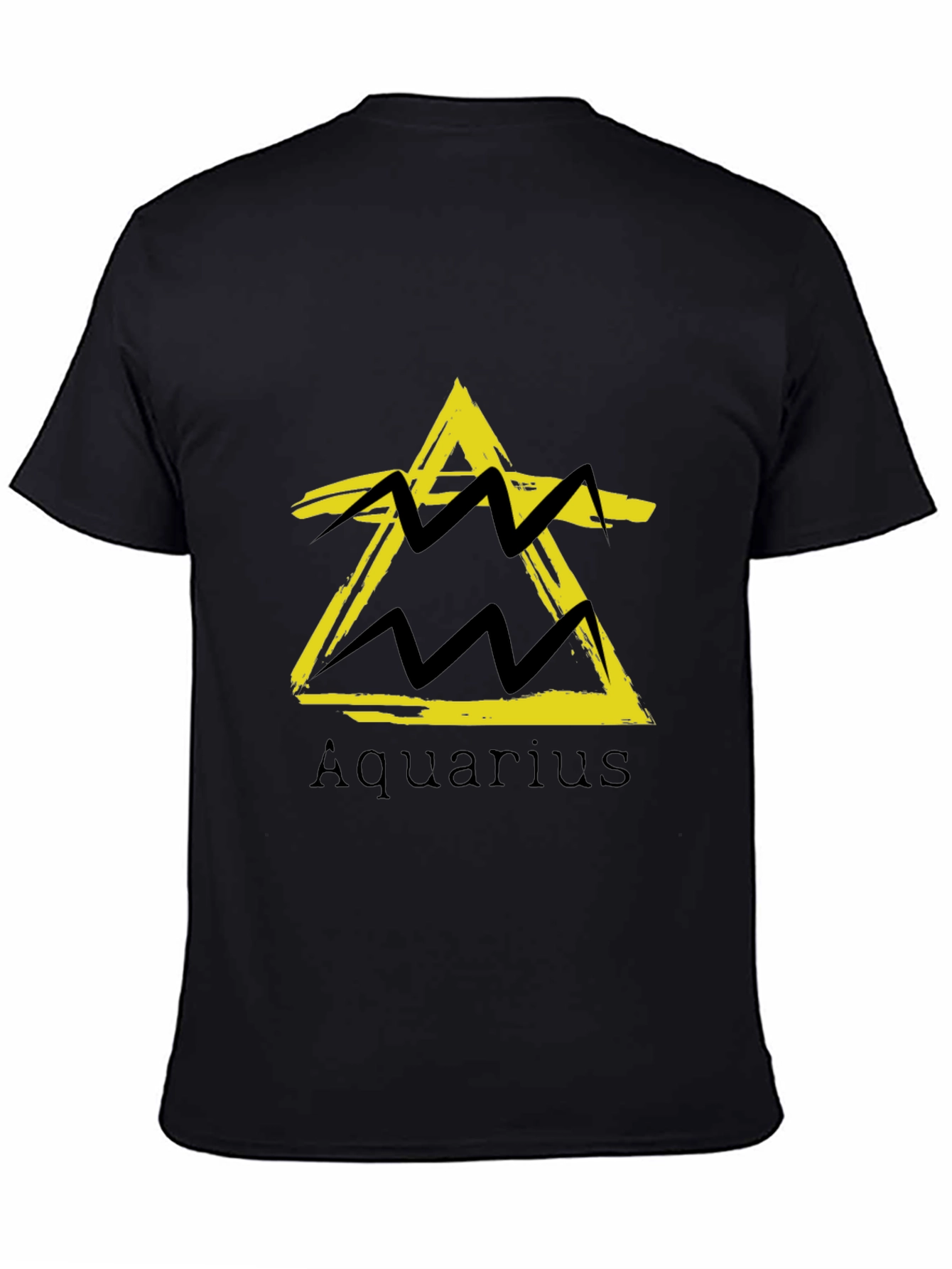 Aquarius Zodiac Sign Black T-Shirt