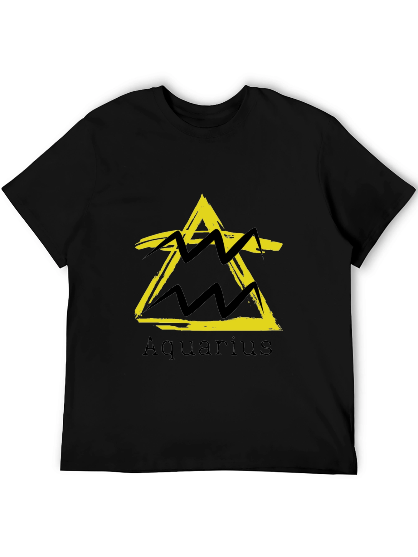Aquarius Zodiac Sign Black T-Shirt