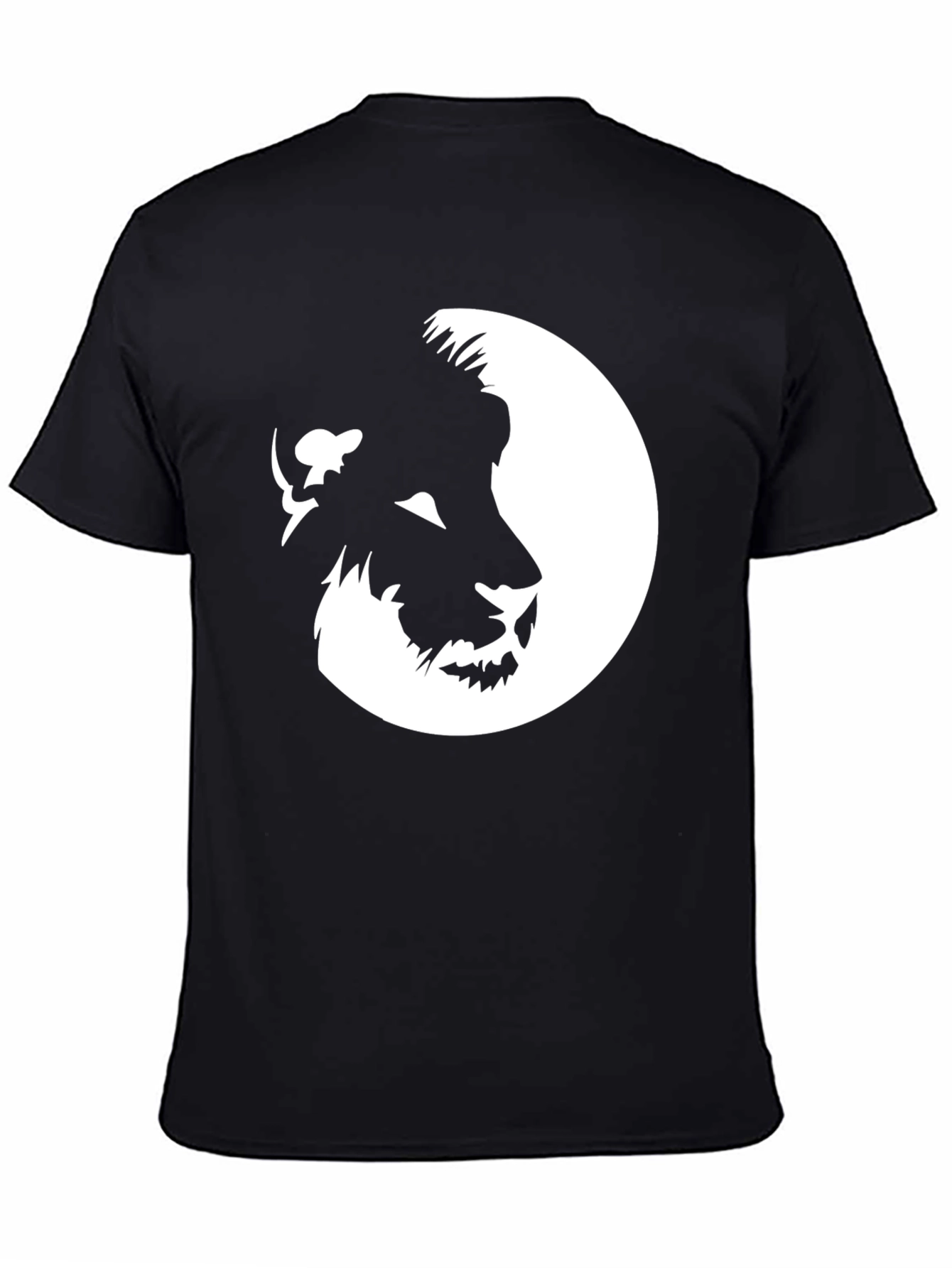 Lion Face Graphic Black T-Shirt