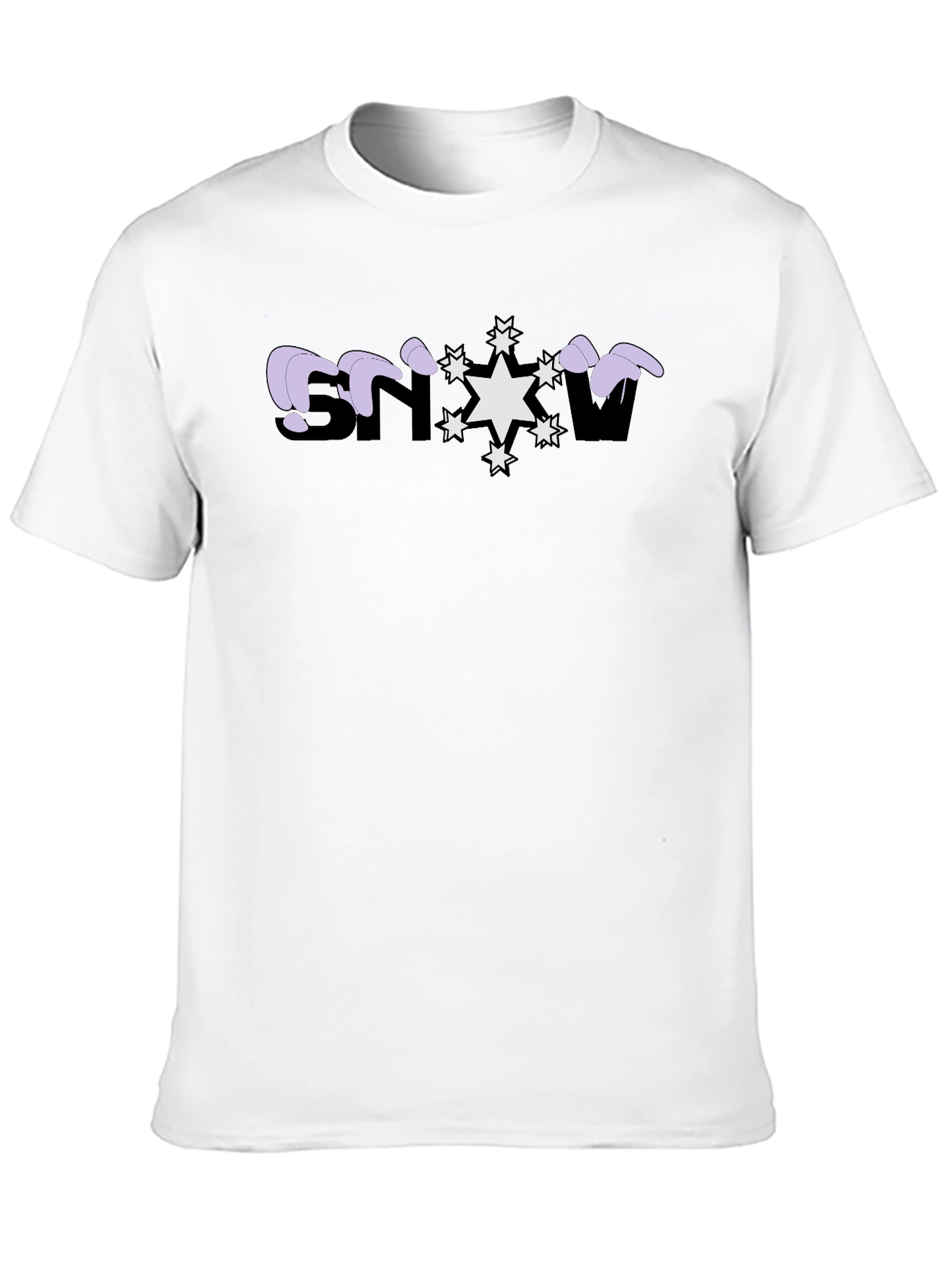 Snowflake Graphic Print Black T-Shirt