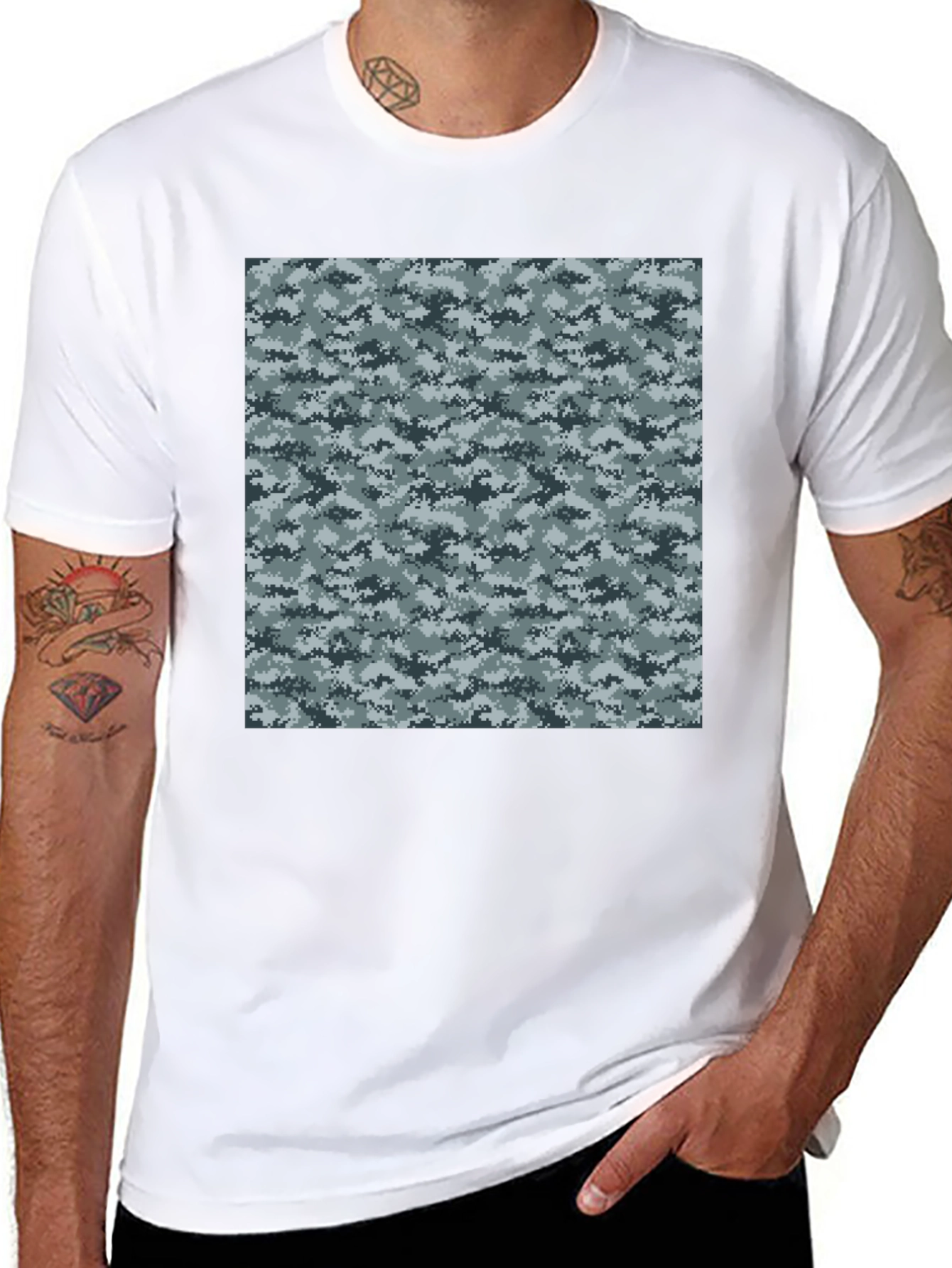 Urban Camo T-Shirt: Black Cotton Blend