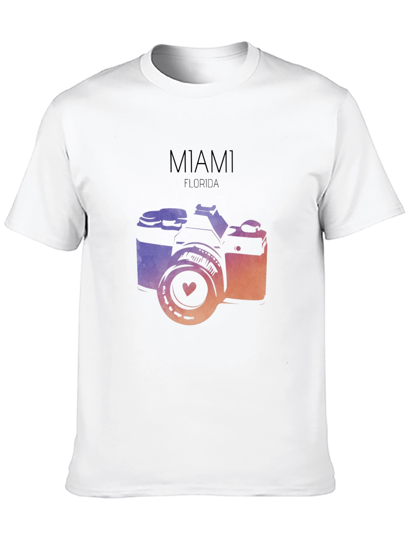 Miami Florida Camera Graphic T-Shirt - Black