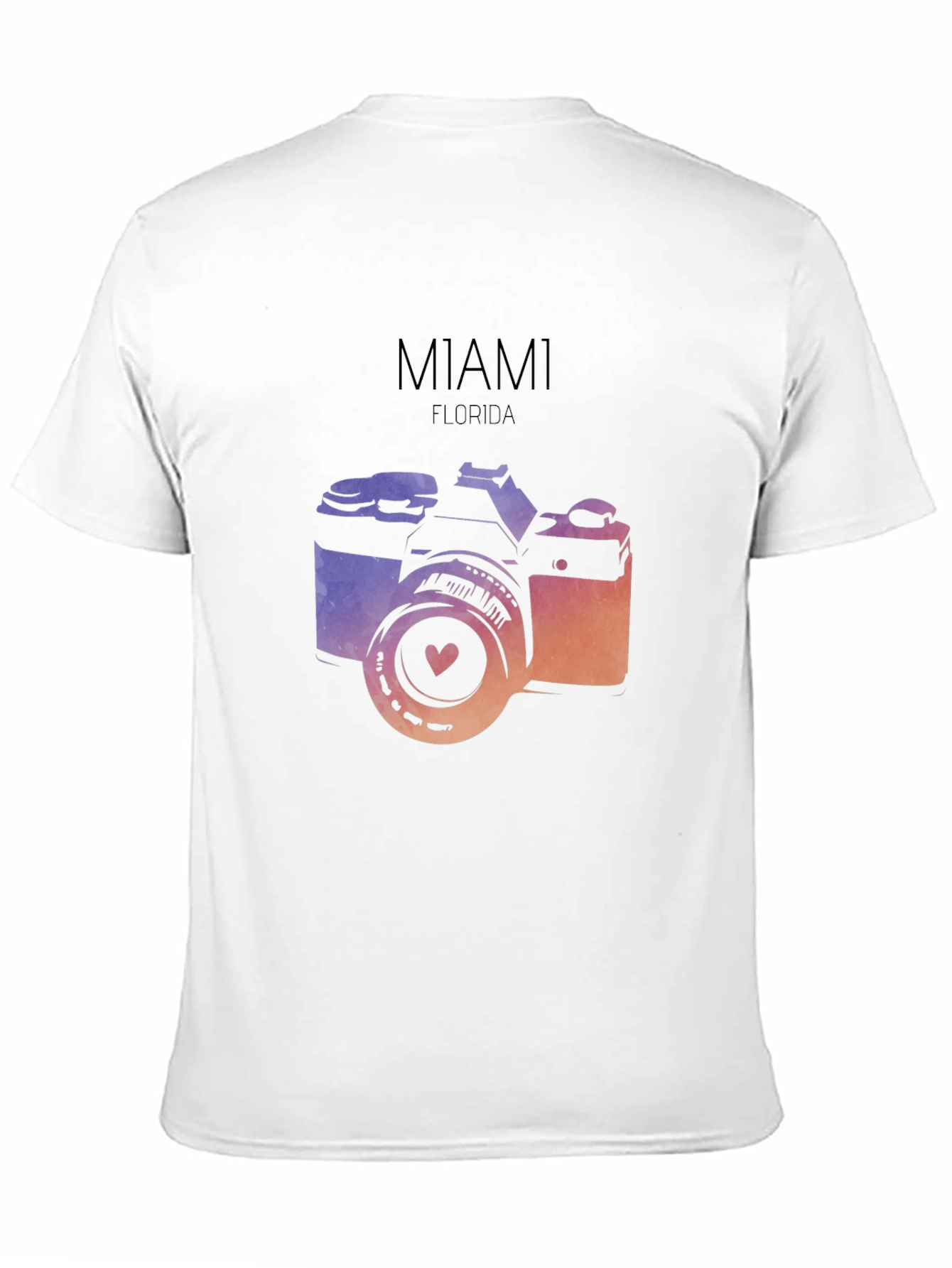 Miami Florida Camera Graphic T-Shirt - Black