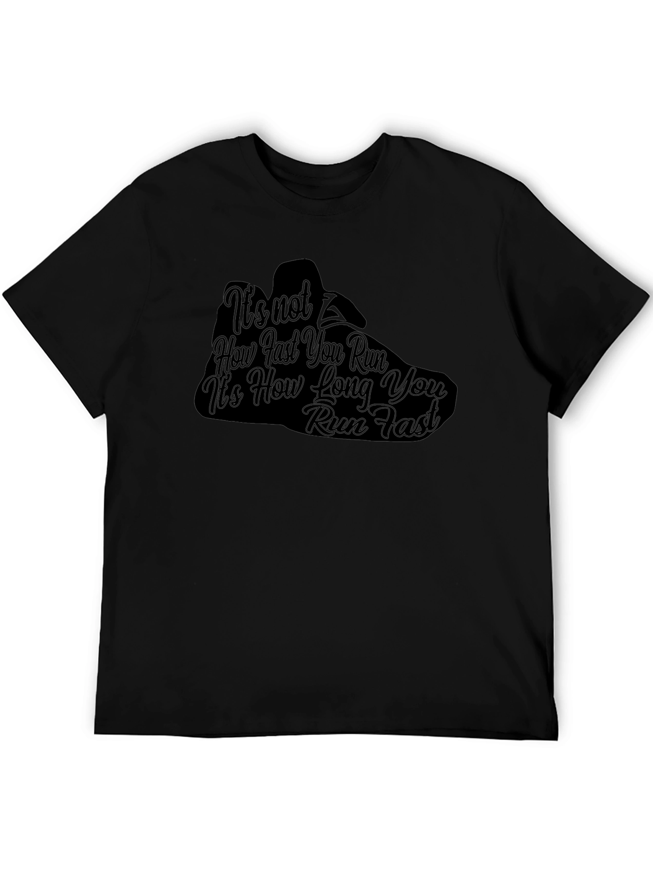 Running Motivation Black T-Shirt - How Long You Run