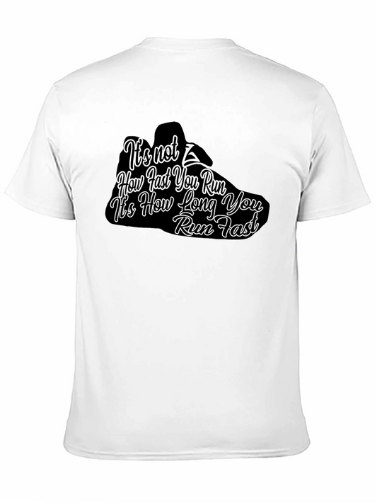 Running Motivation Black T-Shirt - How Long You Run