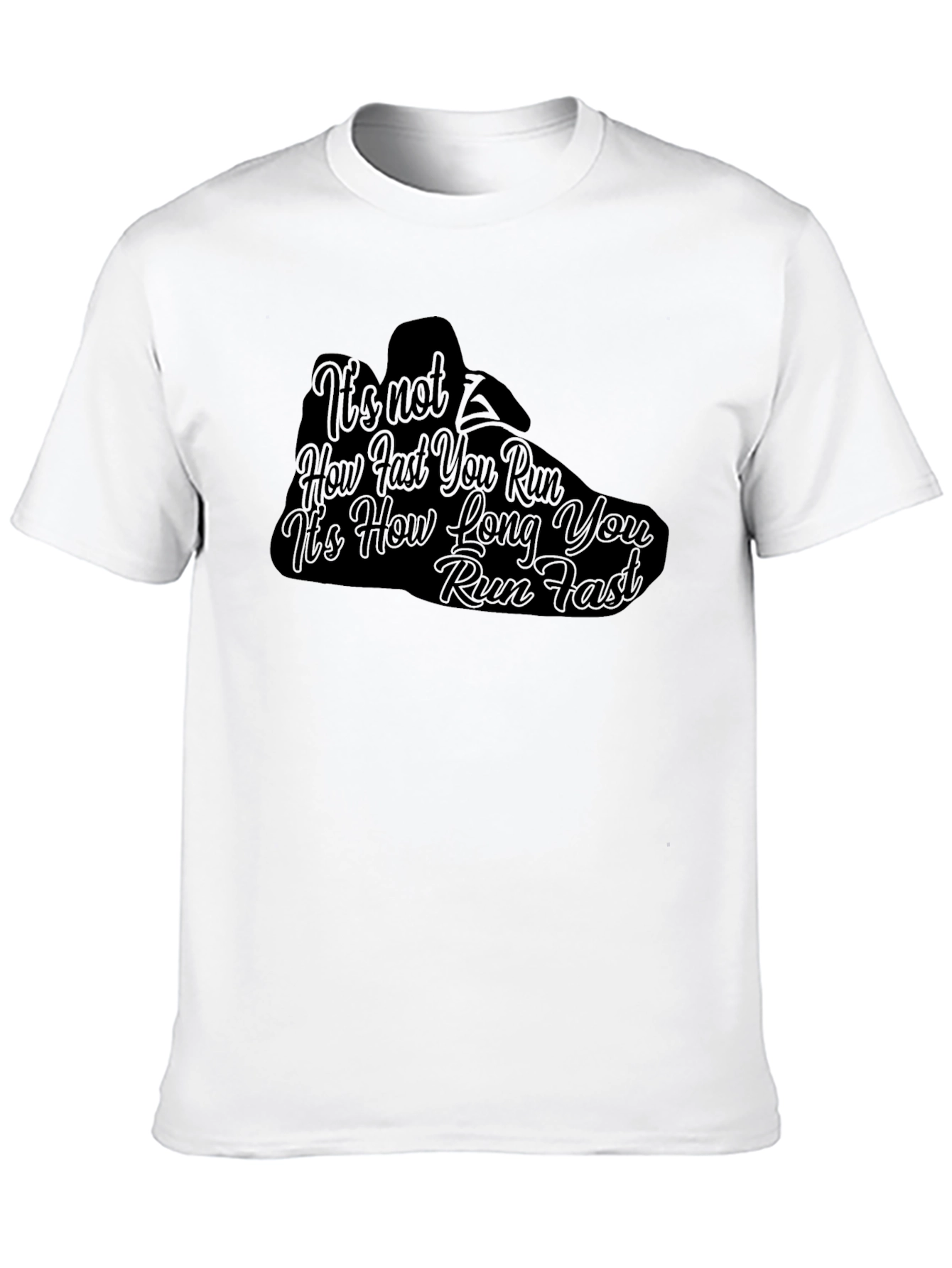 Running Motivation Black T-Shirt - How Long You Run