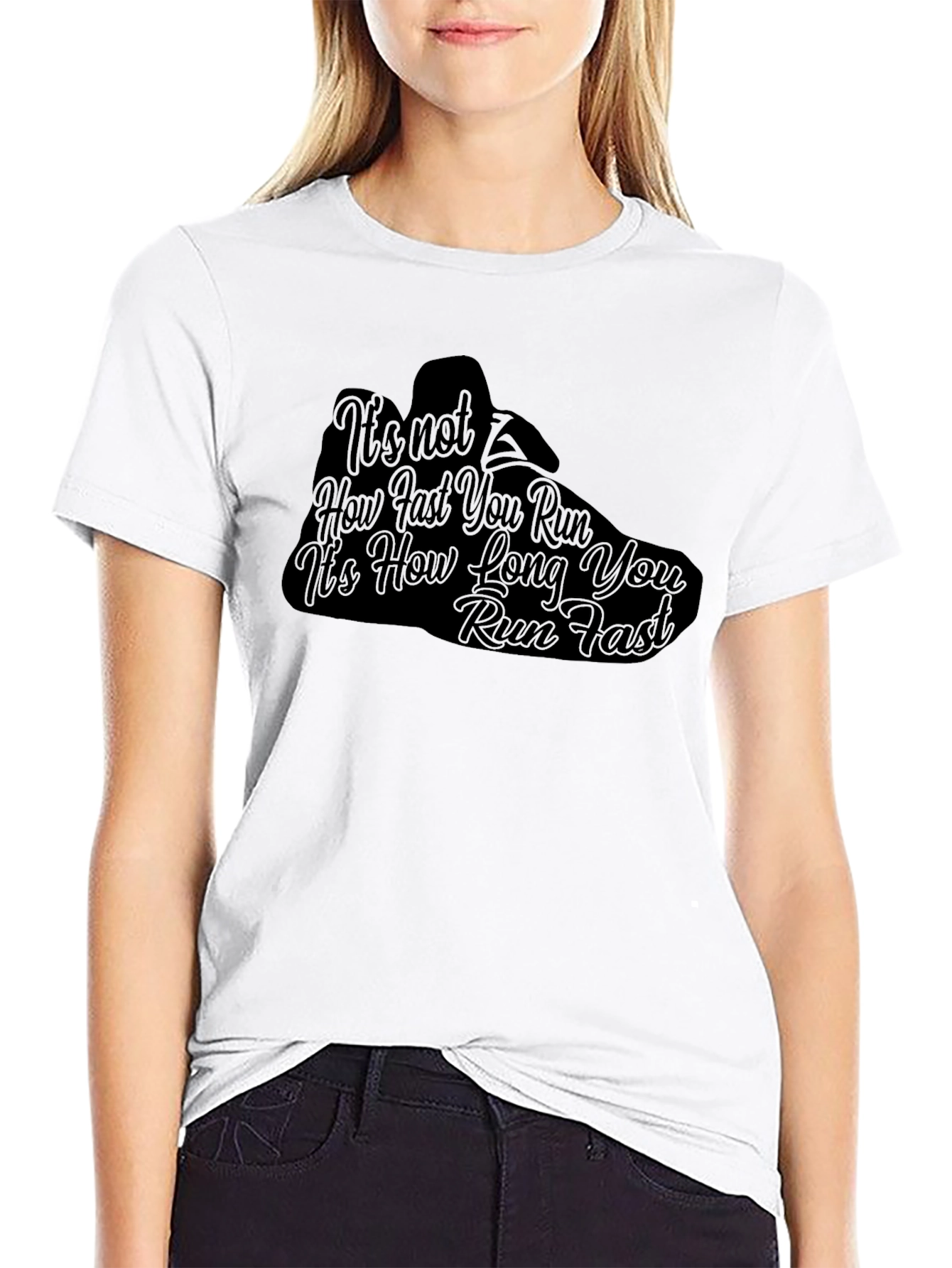 Running Motivation Black T-Shirt - How Long You Run