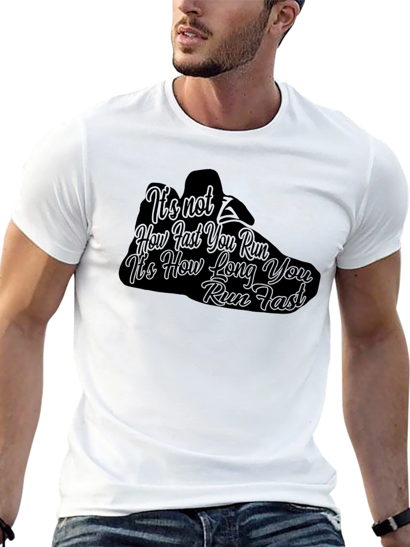 Running Motivation Black T-Shirt - How Long You Run
