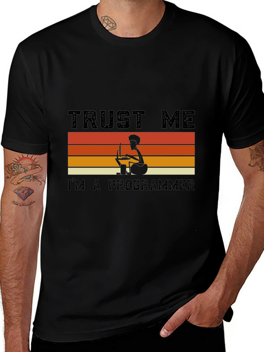 Trust Me Im a Programmer Retro Style Black T-Shirt