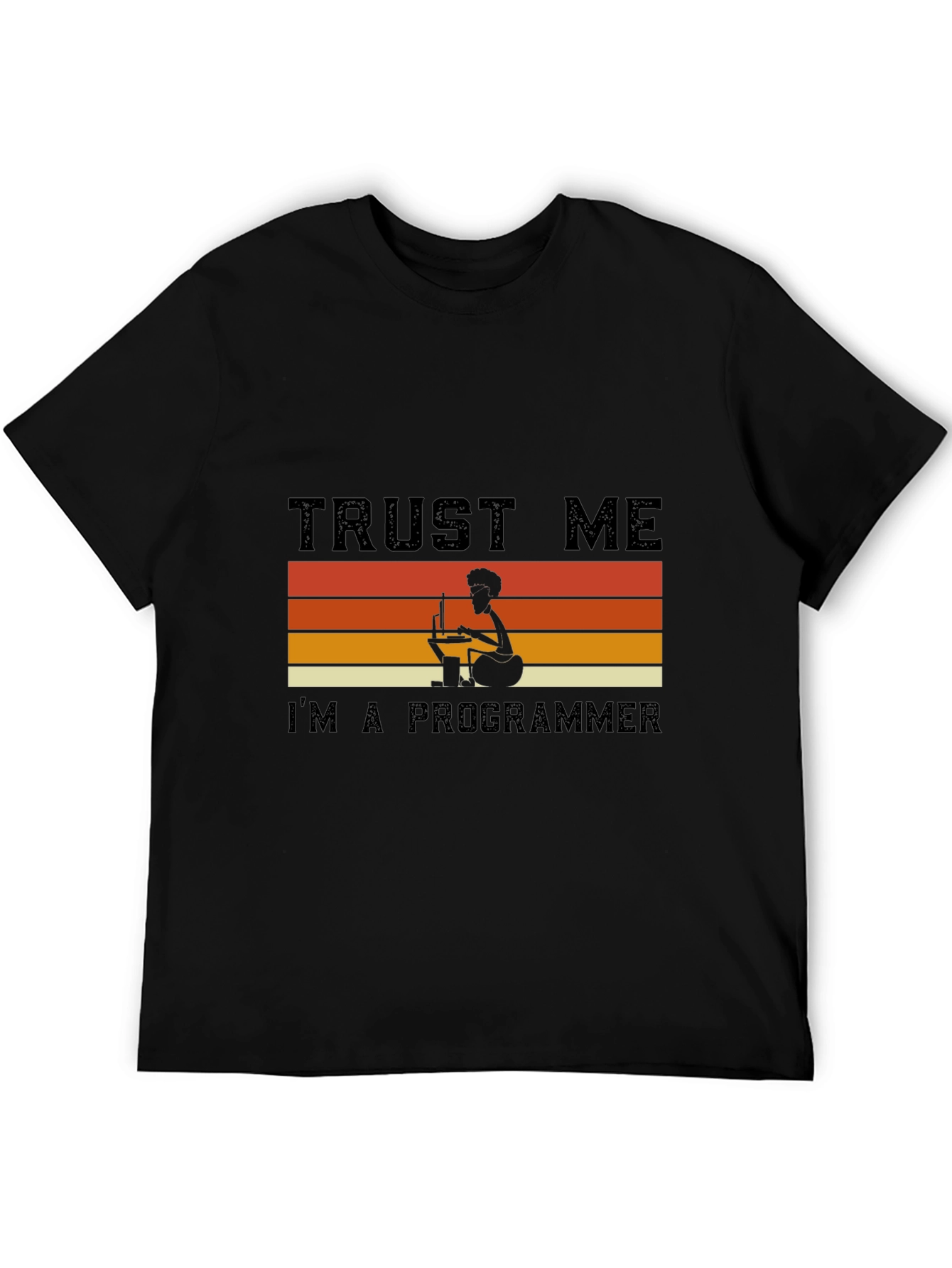 Trust Me Im a Programmer Retro Style Black T-Shirt