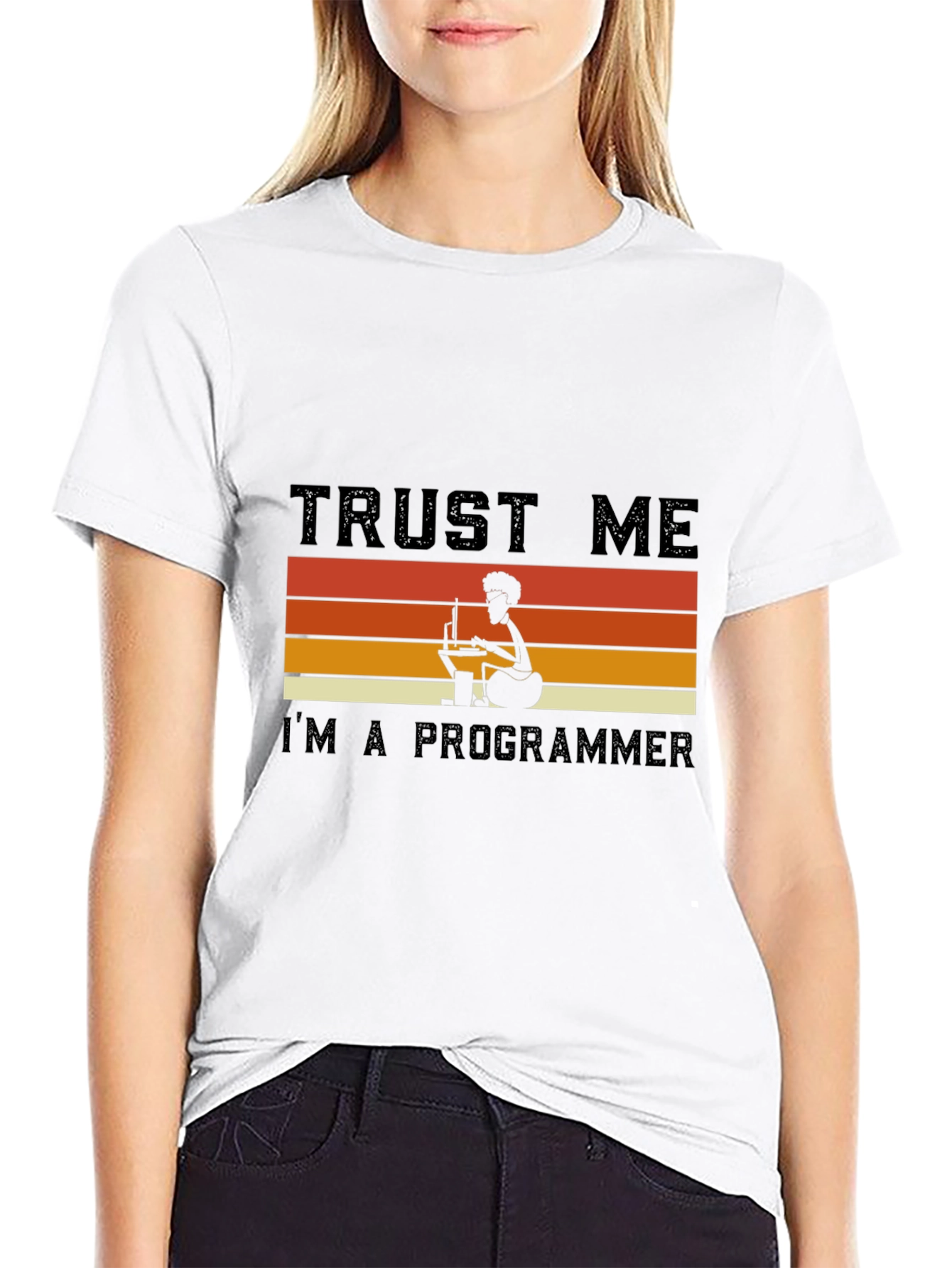 Trust Me Im a Programmer Retro Style Black T-Shirt