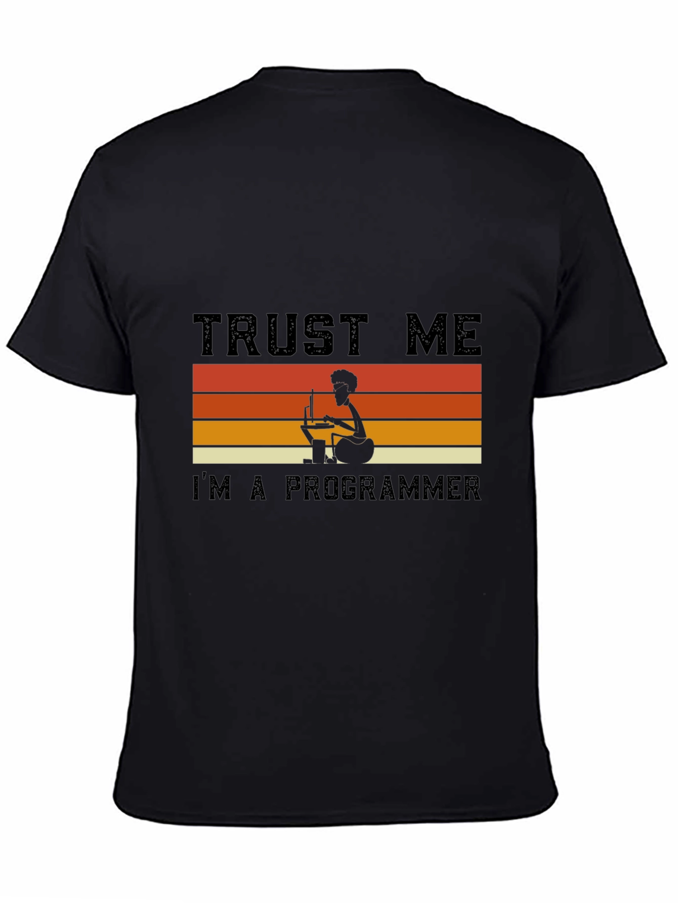 Trust Me Im a Programmer Retro Style Black T-Shirt