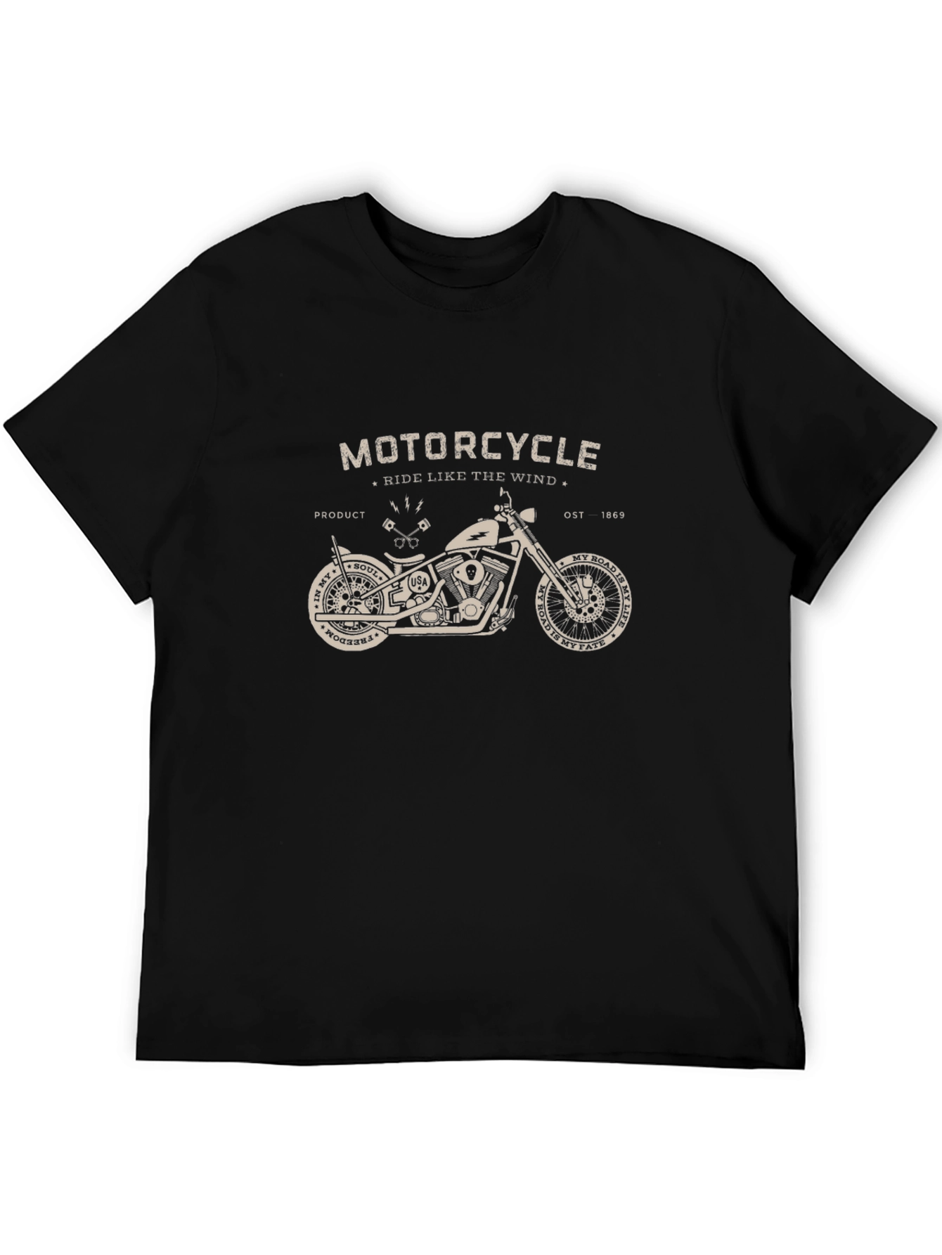 Motorcycle Ride Like the Wind Graphic Tee