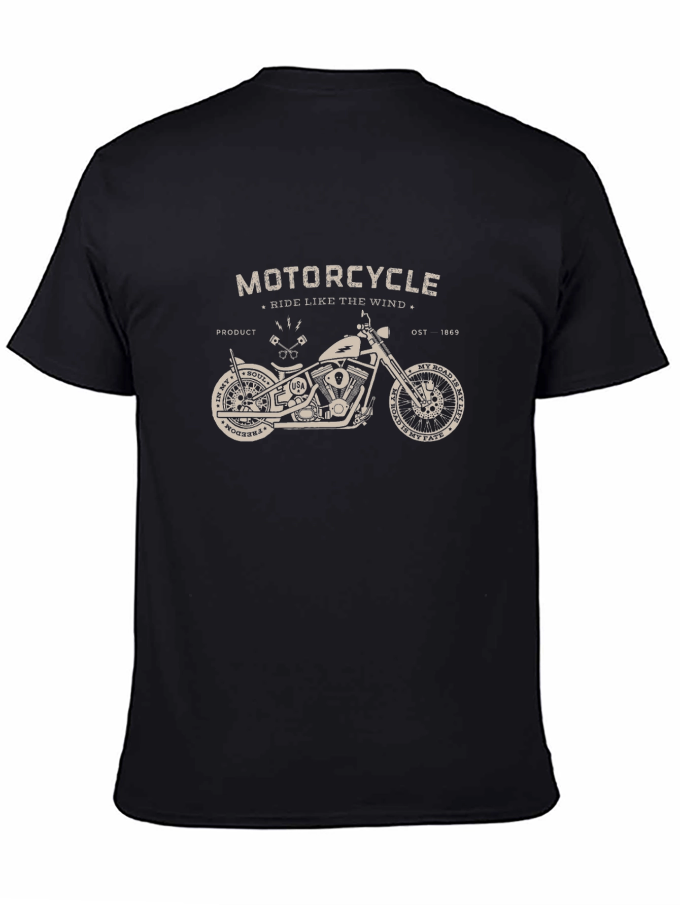 Motorcycle Ride Like the Wind Graphic Tee