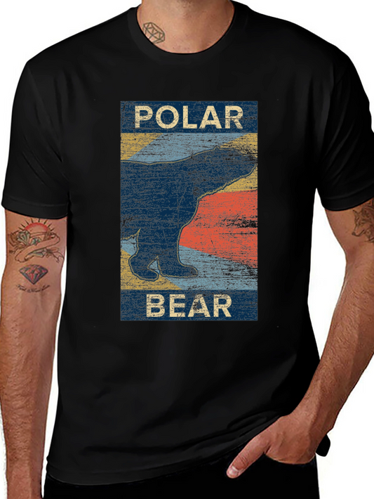 Vintage Polar Bear Graphic Tee - Classic Design