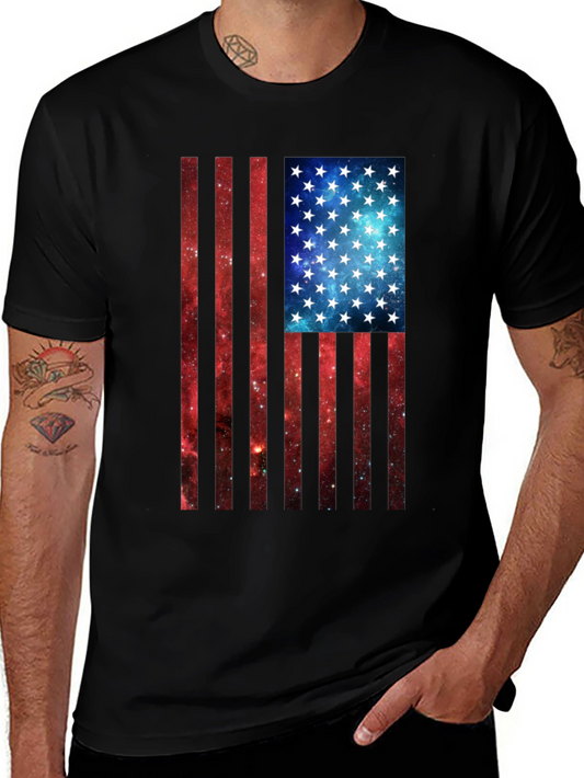 American Flag Galaxy Graphic Tee