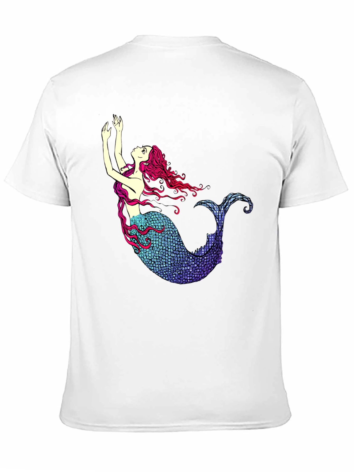 Mermaid Graphic Tee - Black Cotton T-Shirt
