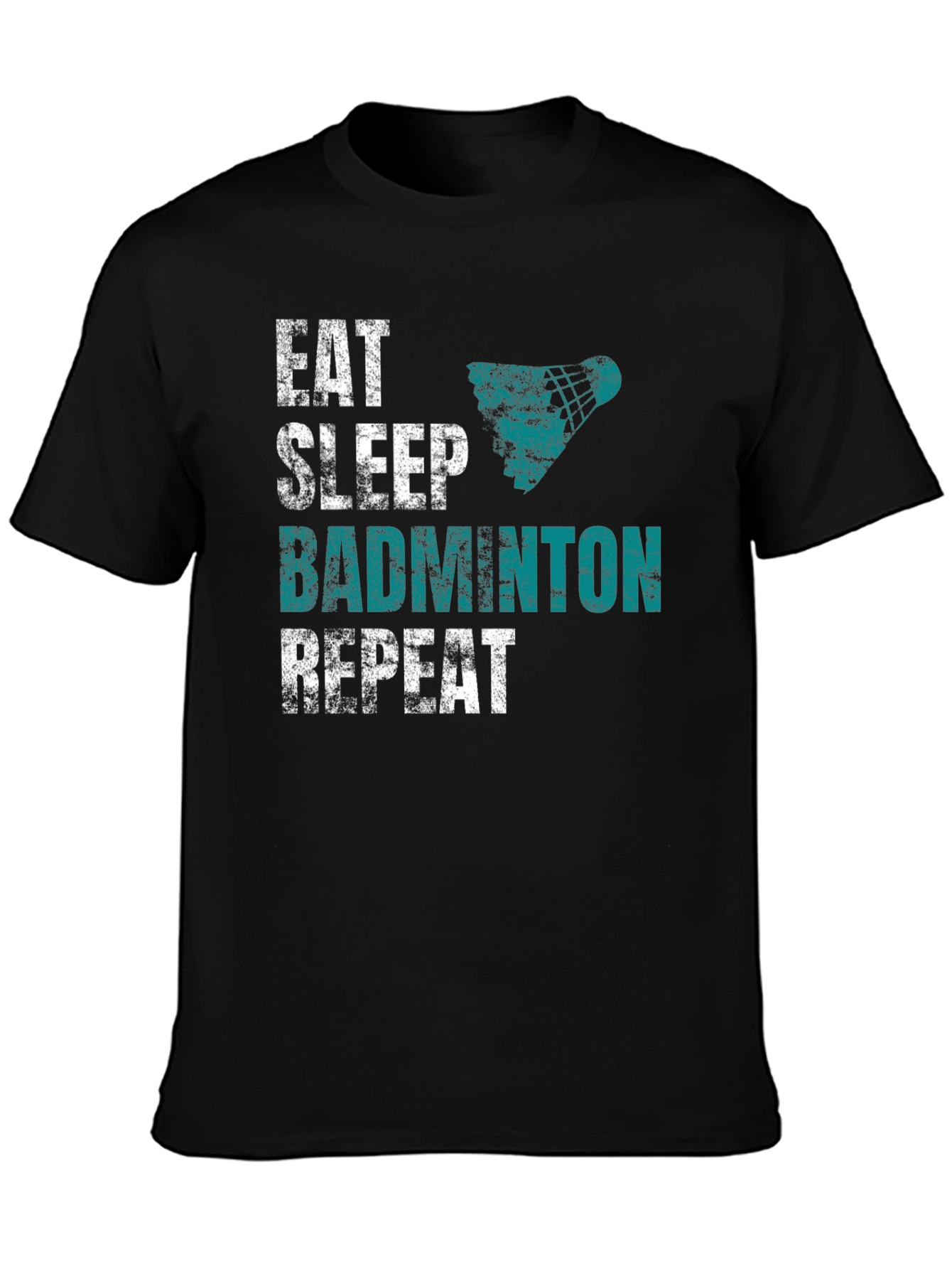 Eat Sleep Badminton Repeat Graphic Tee - Black