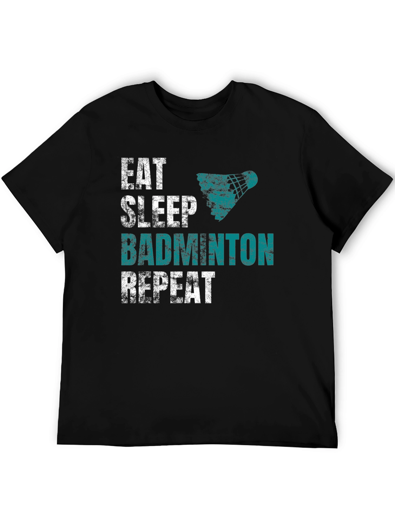 Eat Sleep Badminton Repeat Graphic Tee - Black