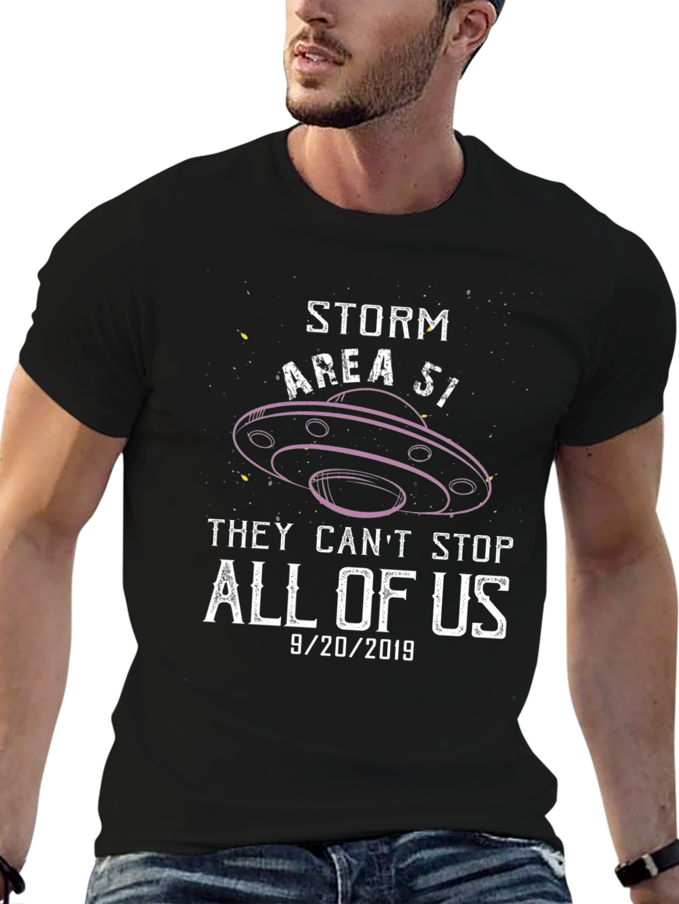 Storm Area 51 Graphic Tee 9/20/2019 Black Cotton