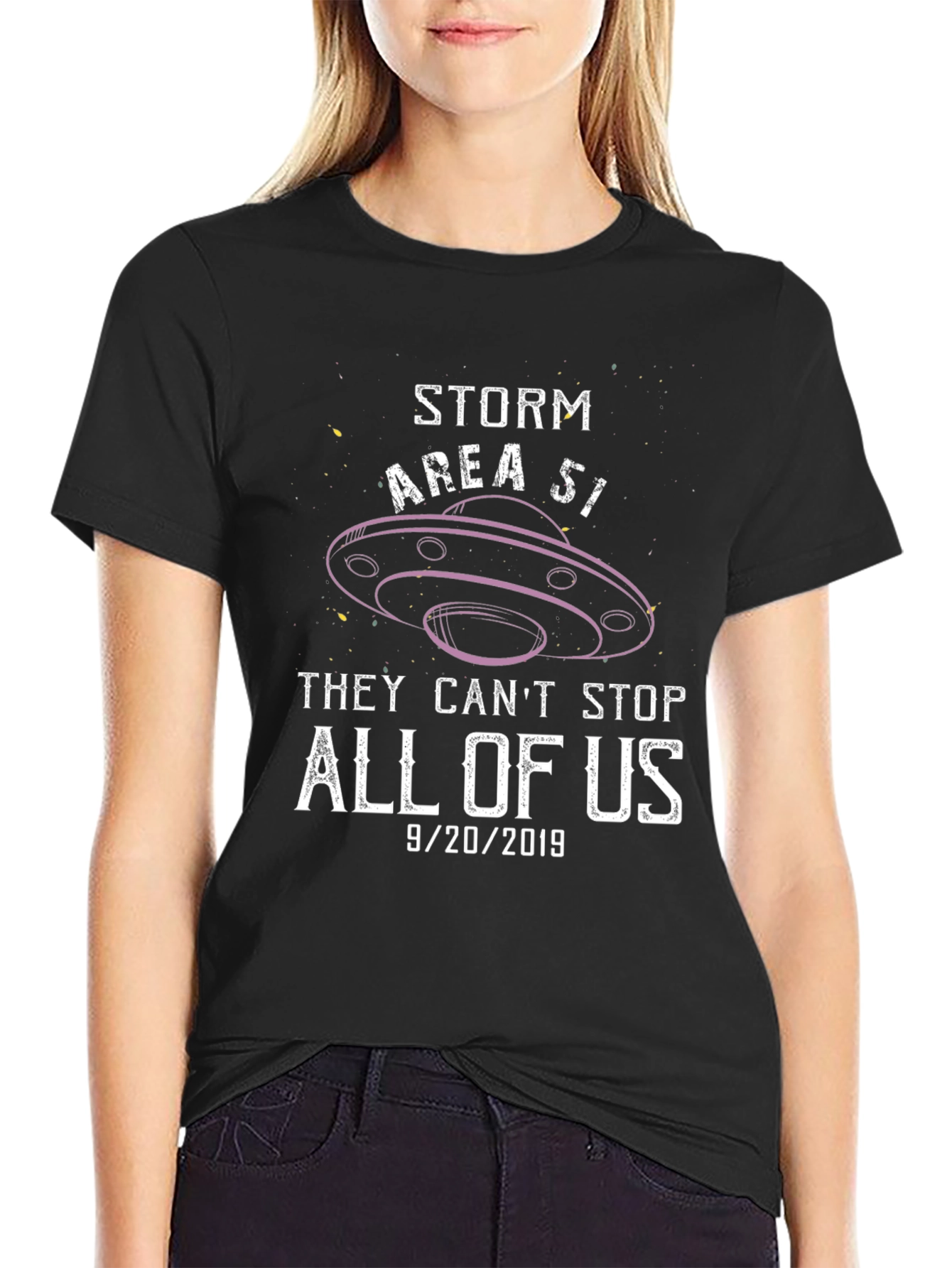 Storm Area 51 Graphic Tee 9/20/2019 Black Cotton
