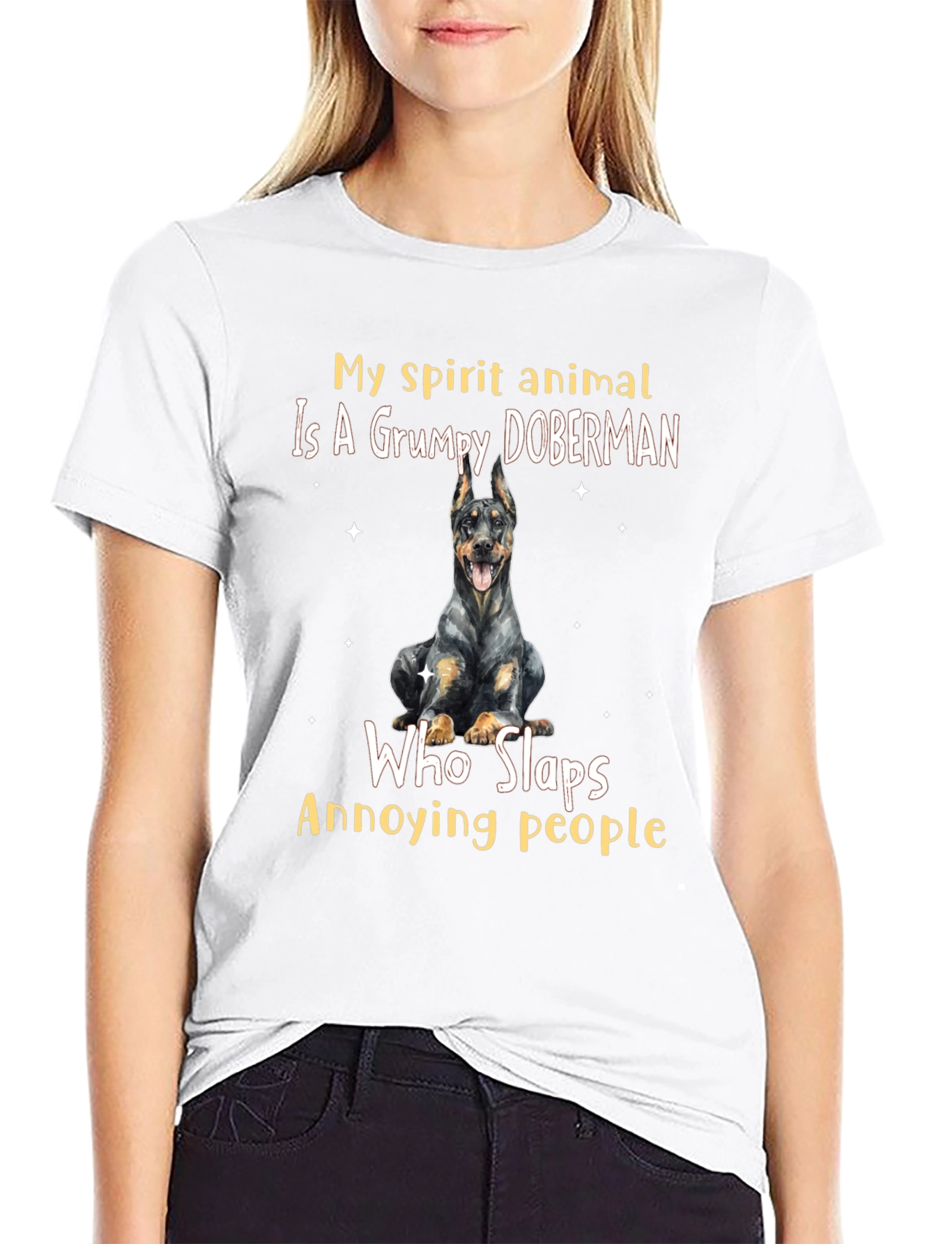 Grumpy Doberman Spirit Animal T-Shirt