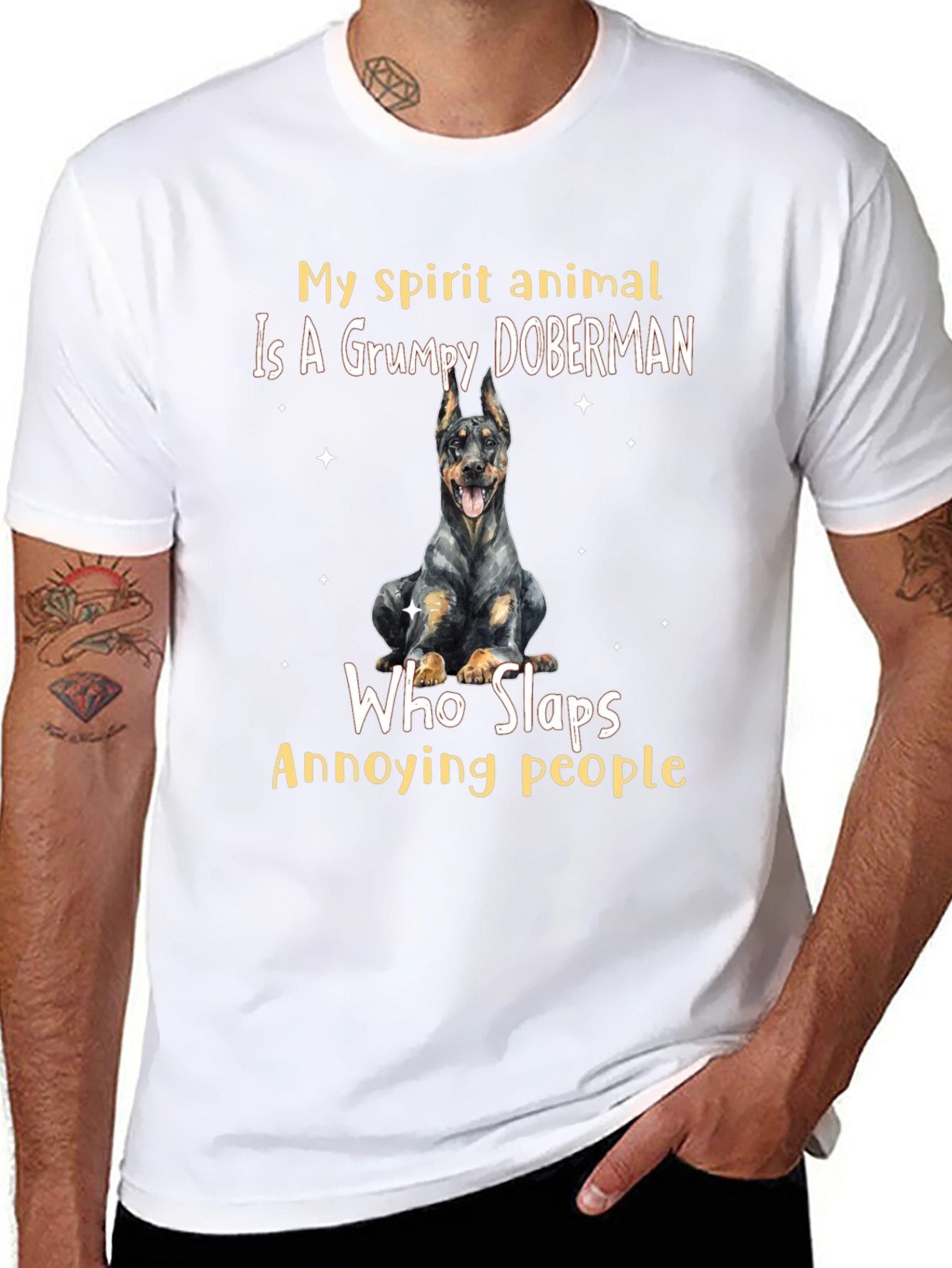 Grumpy Doberman Spirit Animal T-Shirt