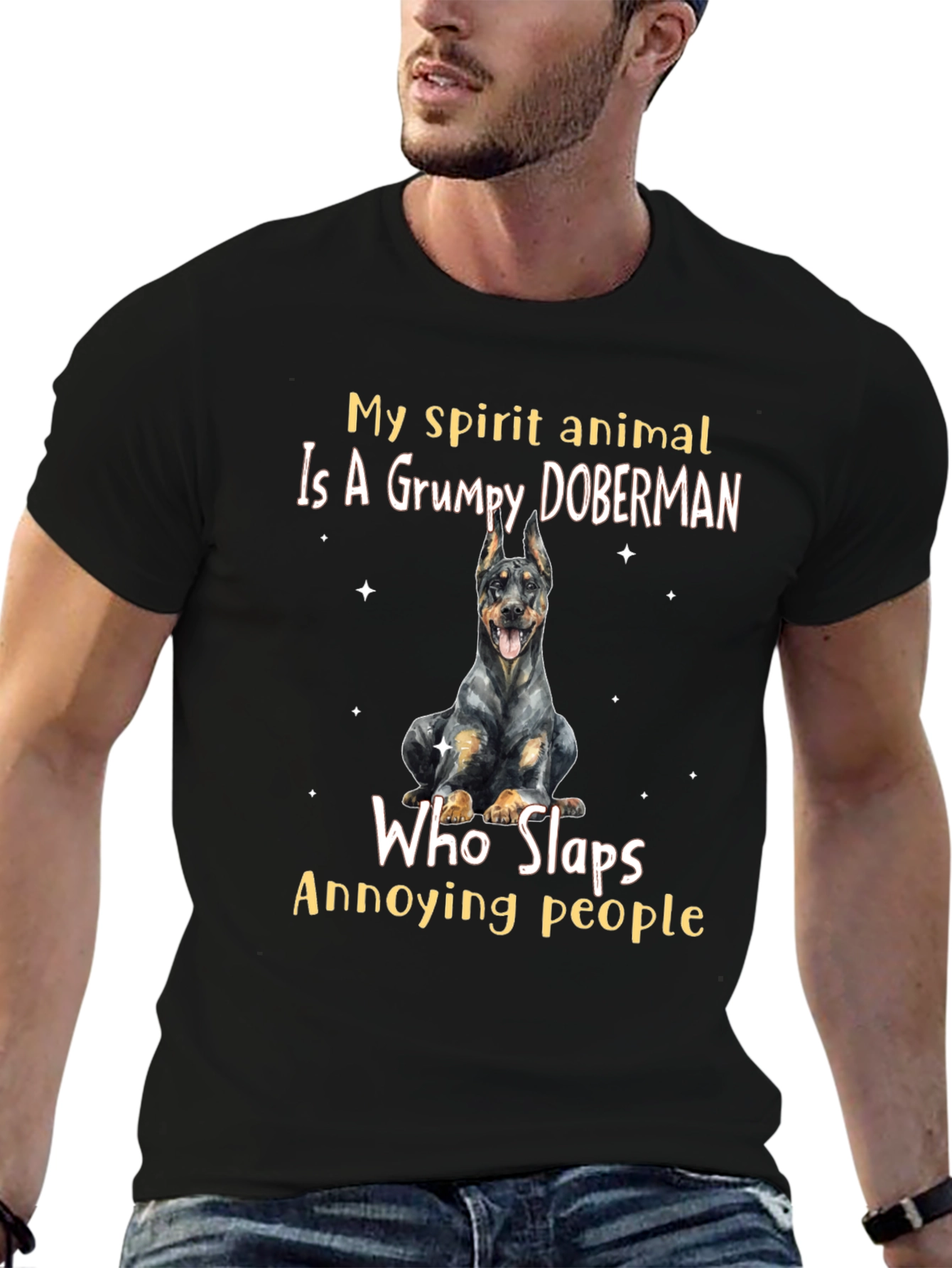 Grumpy Doberman Spirit Animal T-Shirt